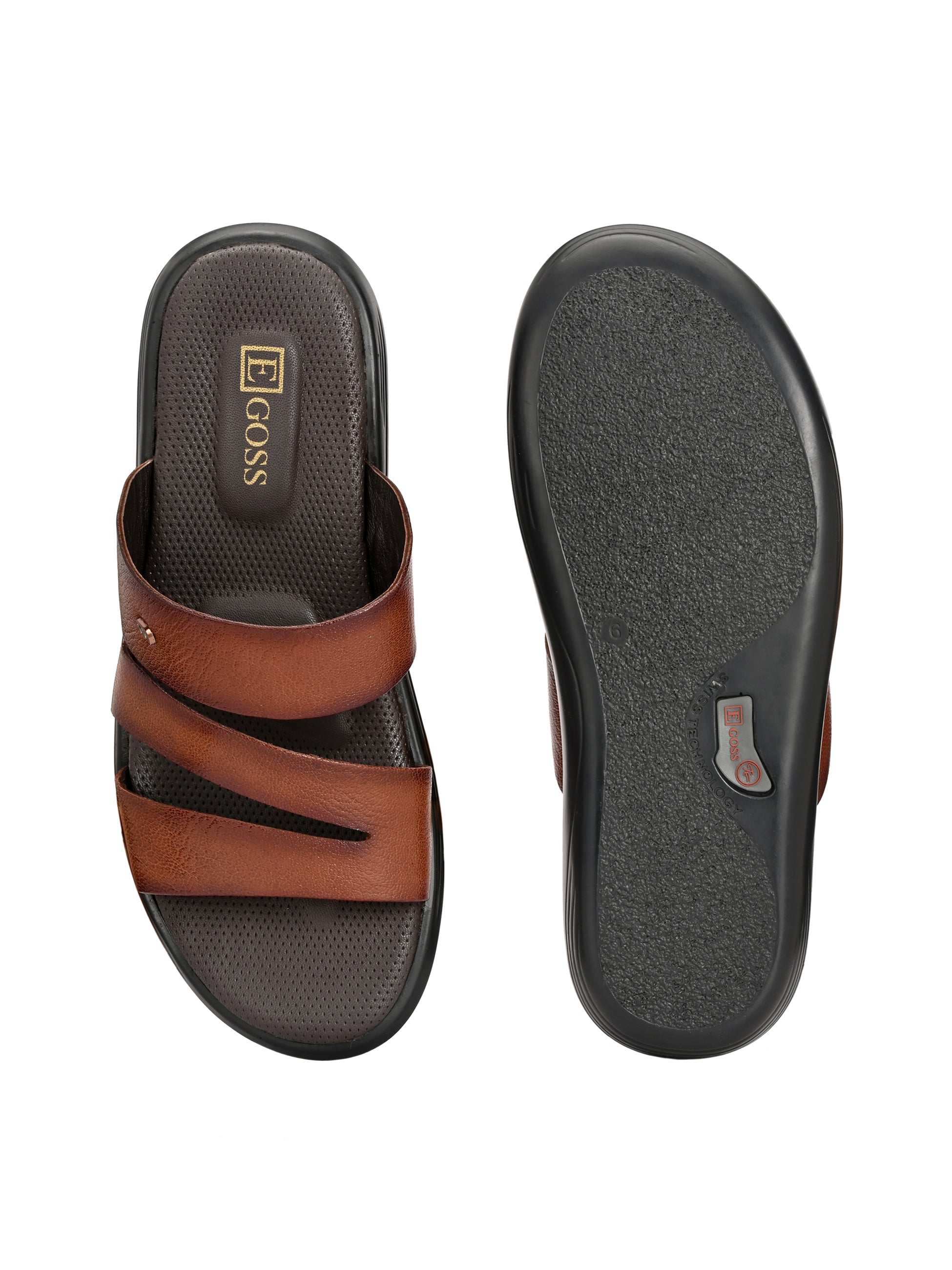 Egoss Leather Slippers For Men
