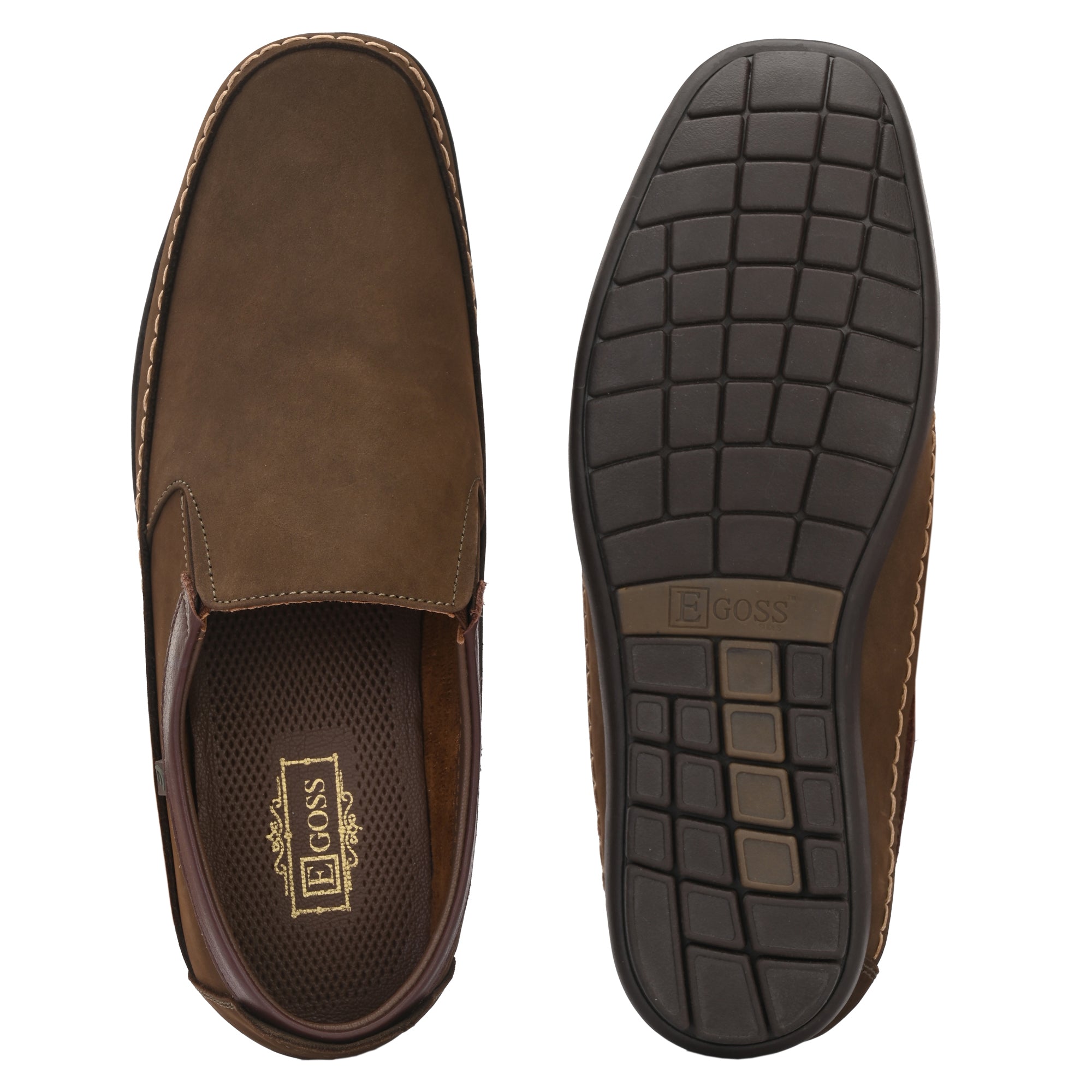 Egoss Leather Casual Slip On Shoes For Men