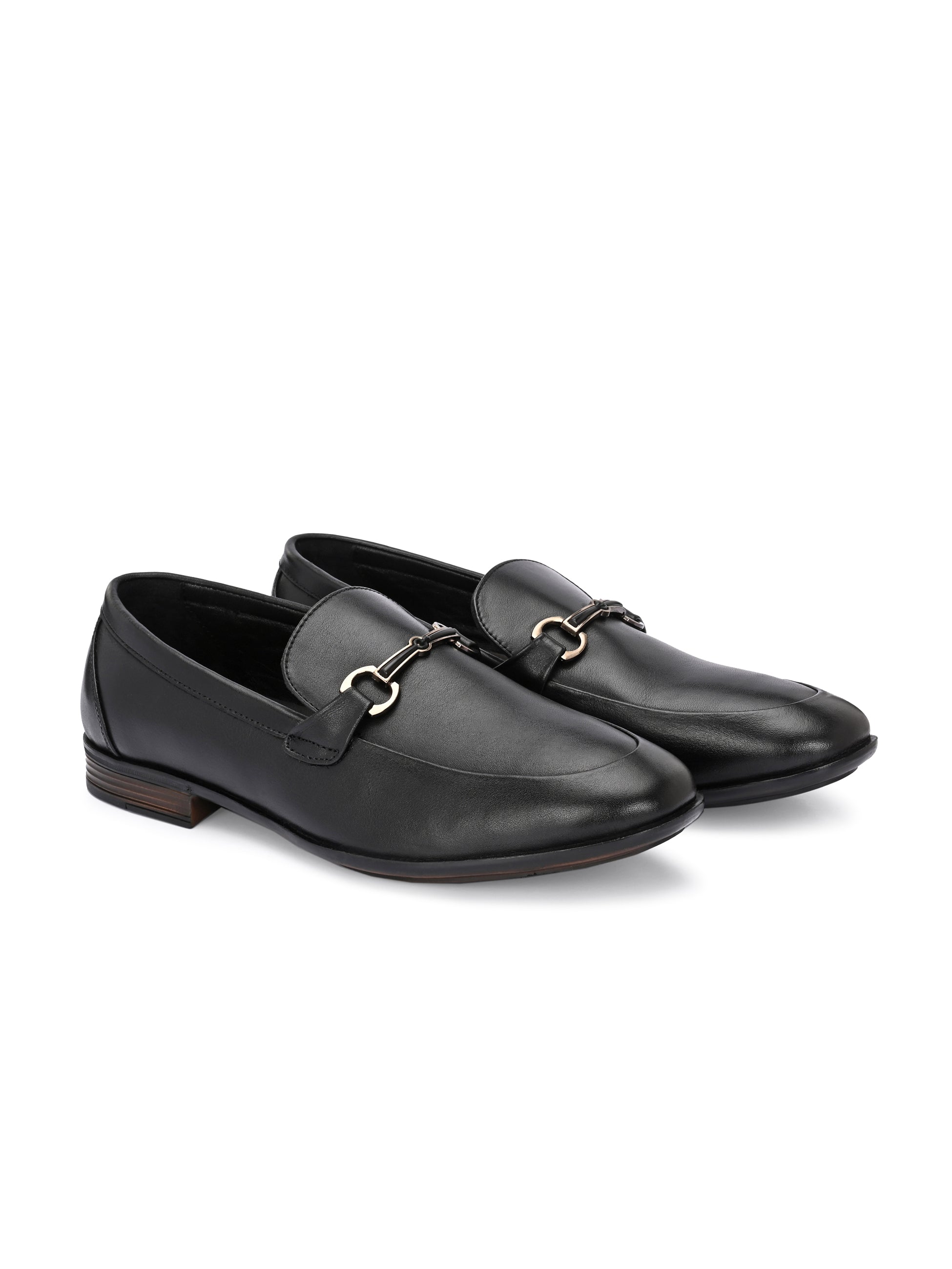 Egoss Platinum Buckled Loafers For Men