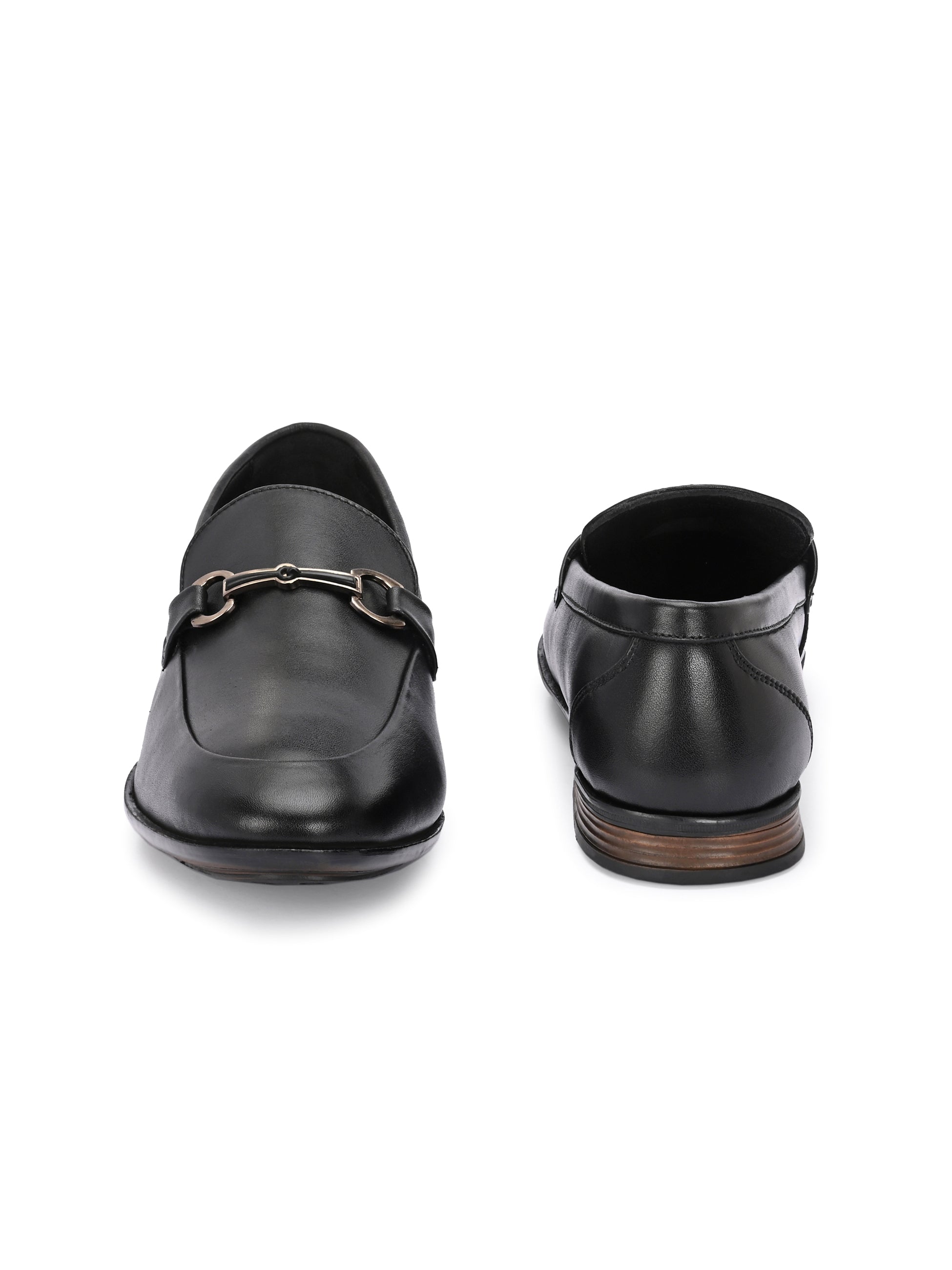 Egoss Platinum Buckled Loafers For Men