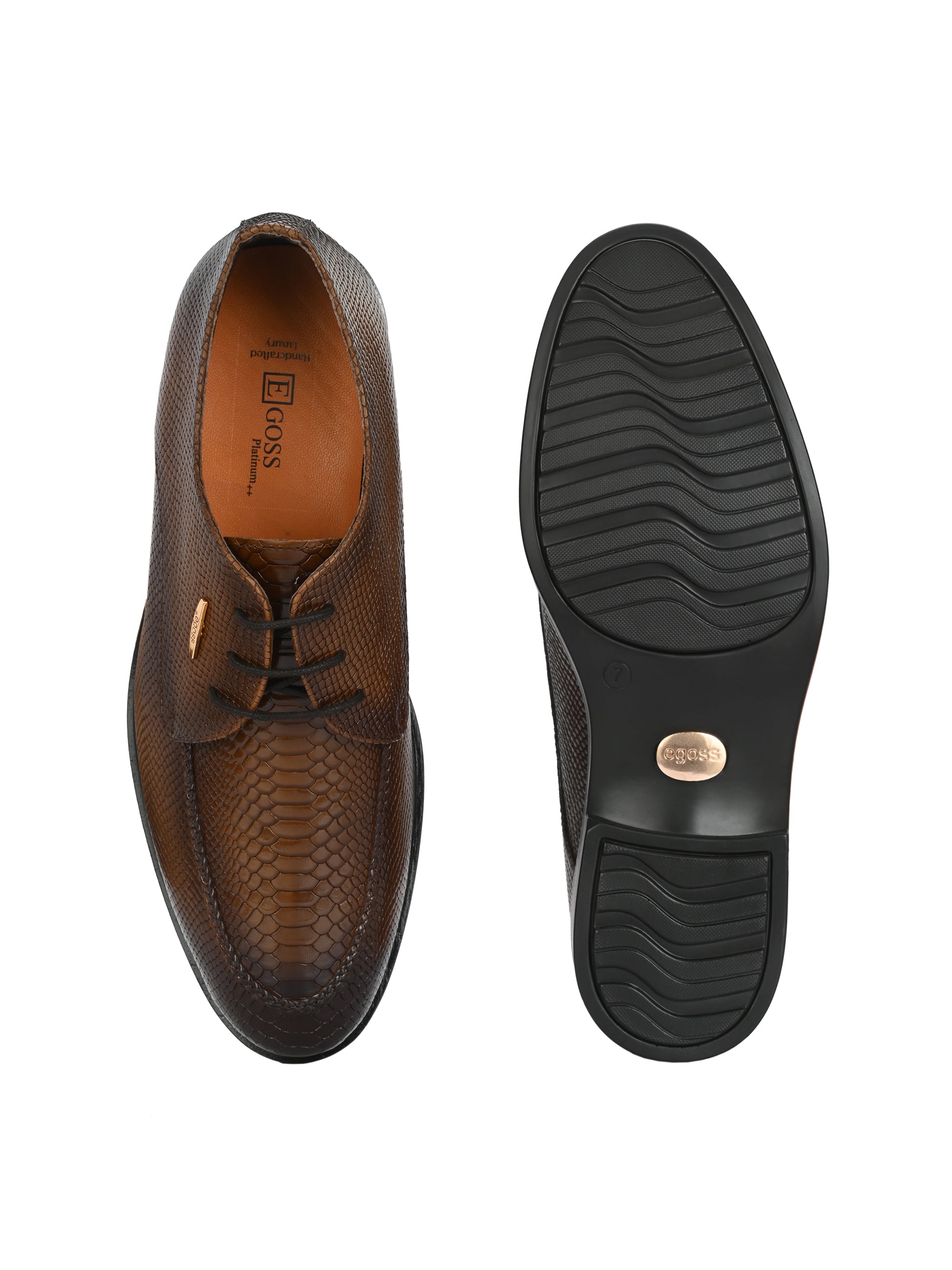 Egoss Platinum Lace-Up Shoes For Men