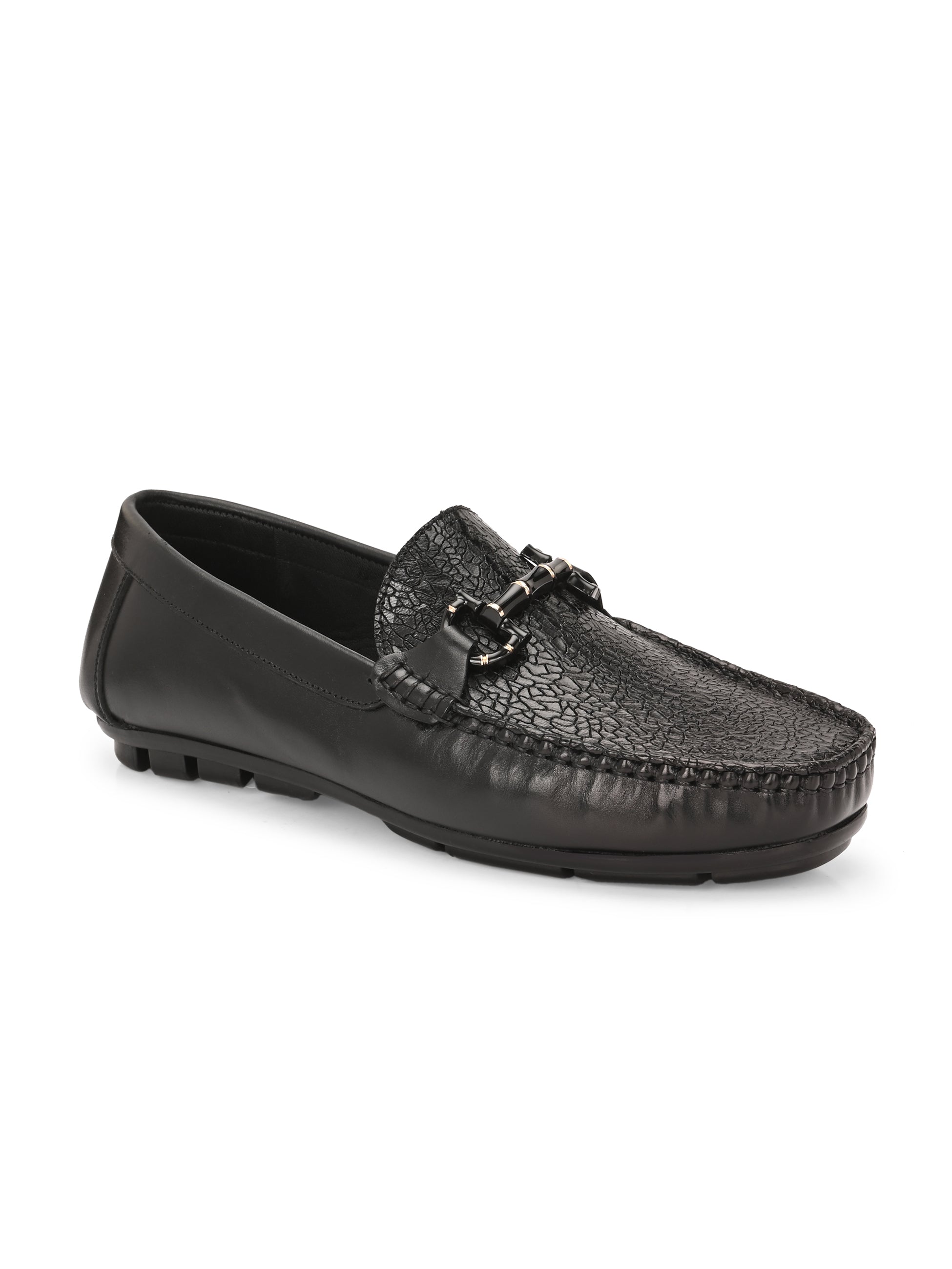 Egoss Platinum Printed Loafers For Men