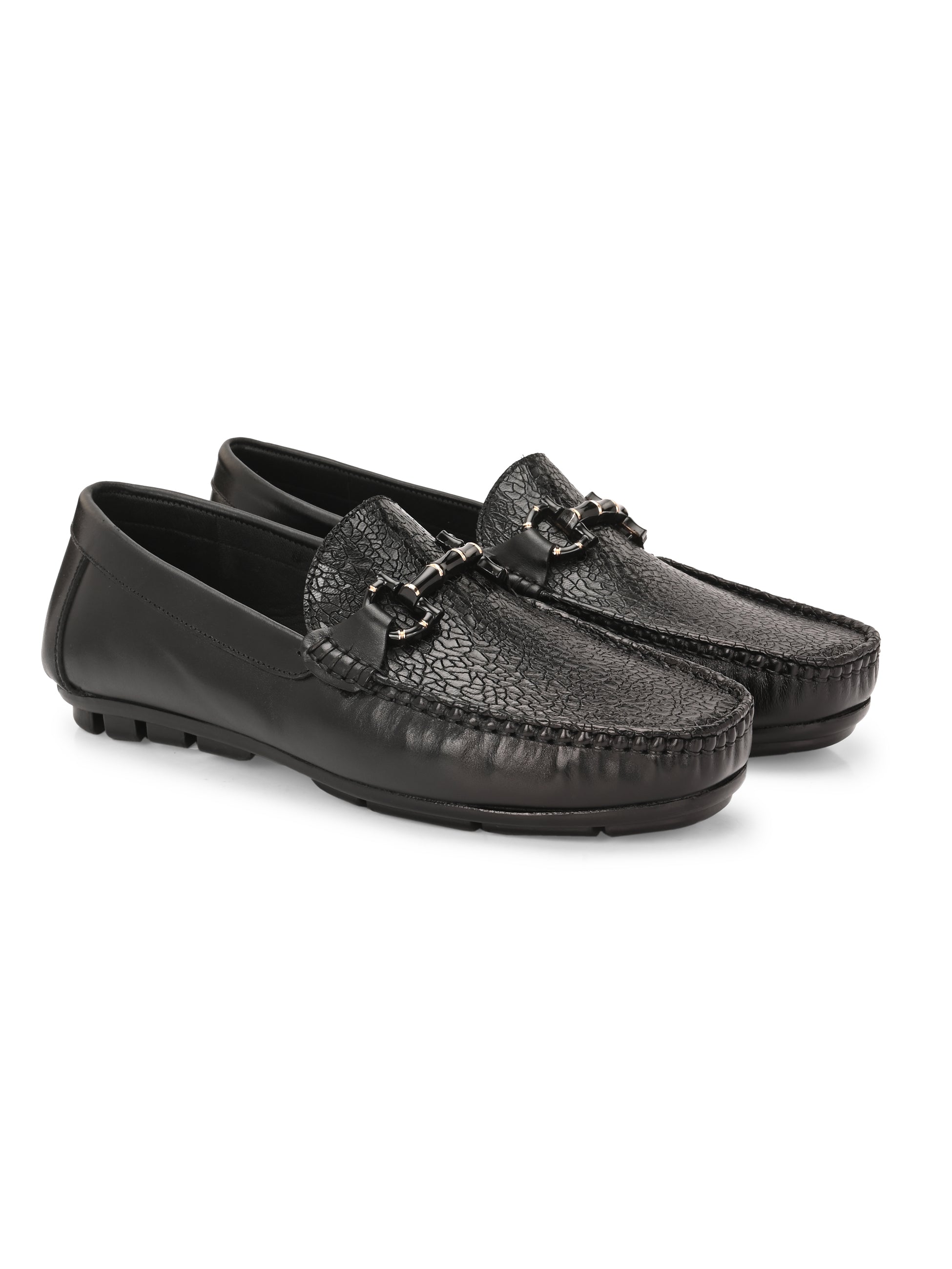 Egoss Platinum Printed Loafers For Men