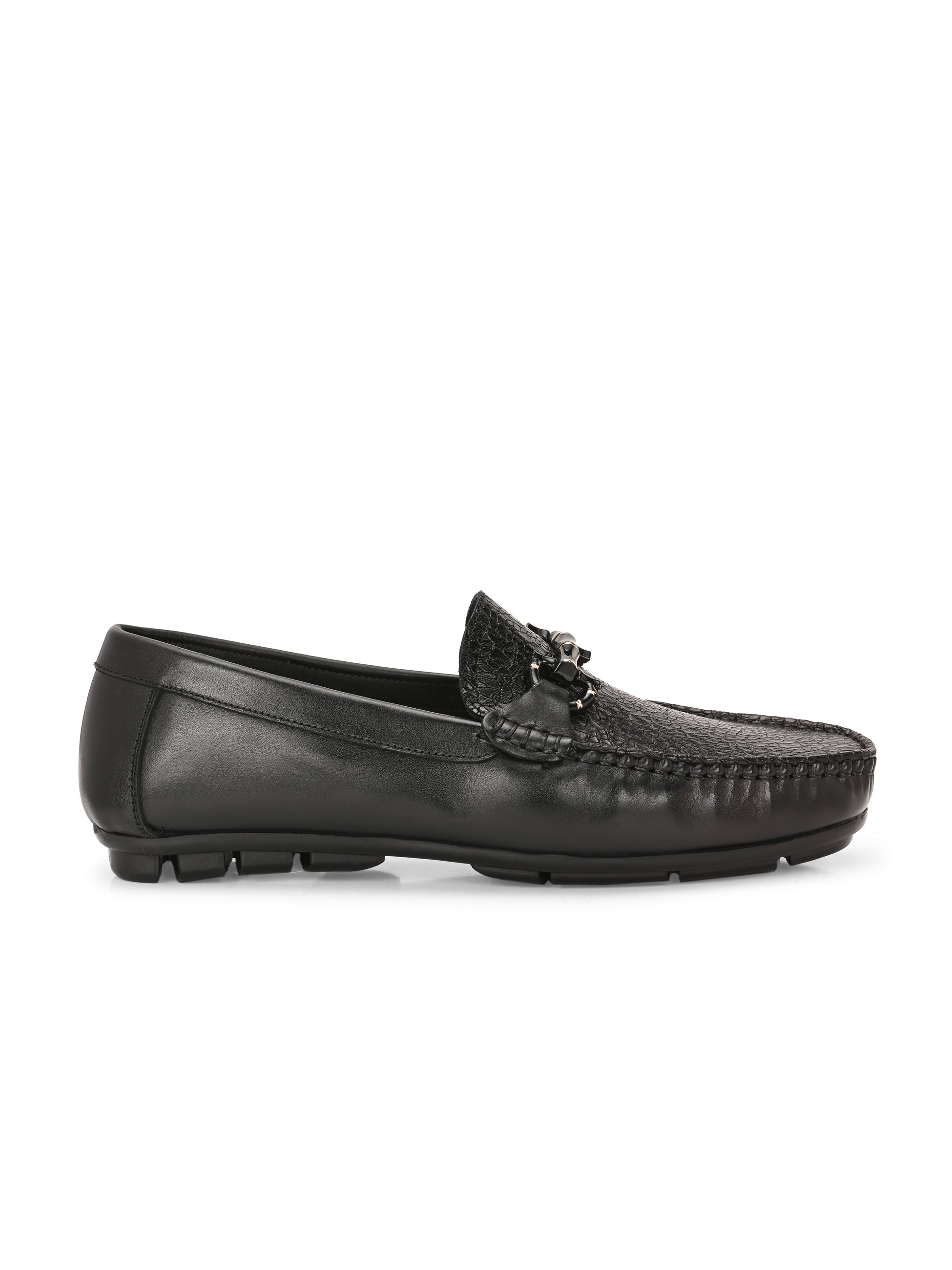 Egoss Platinum Printed Loafers For Men