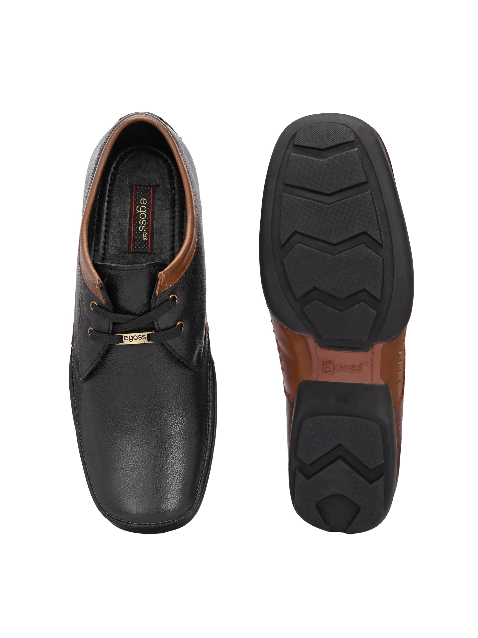 Egoss Casual Derby Lace Up Leather Shoes For Men