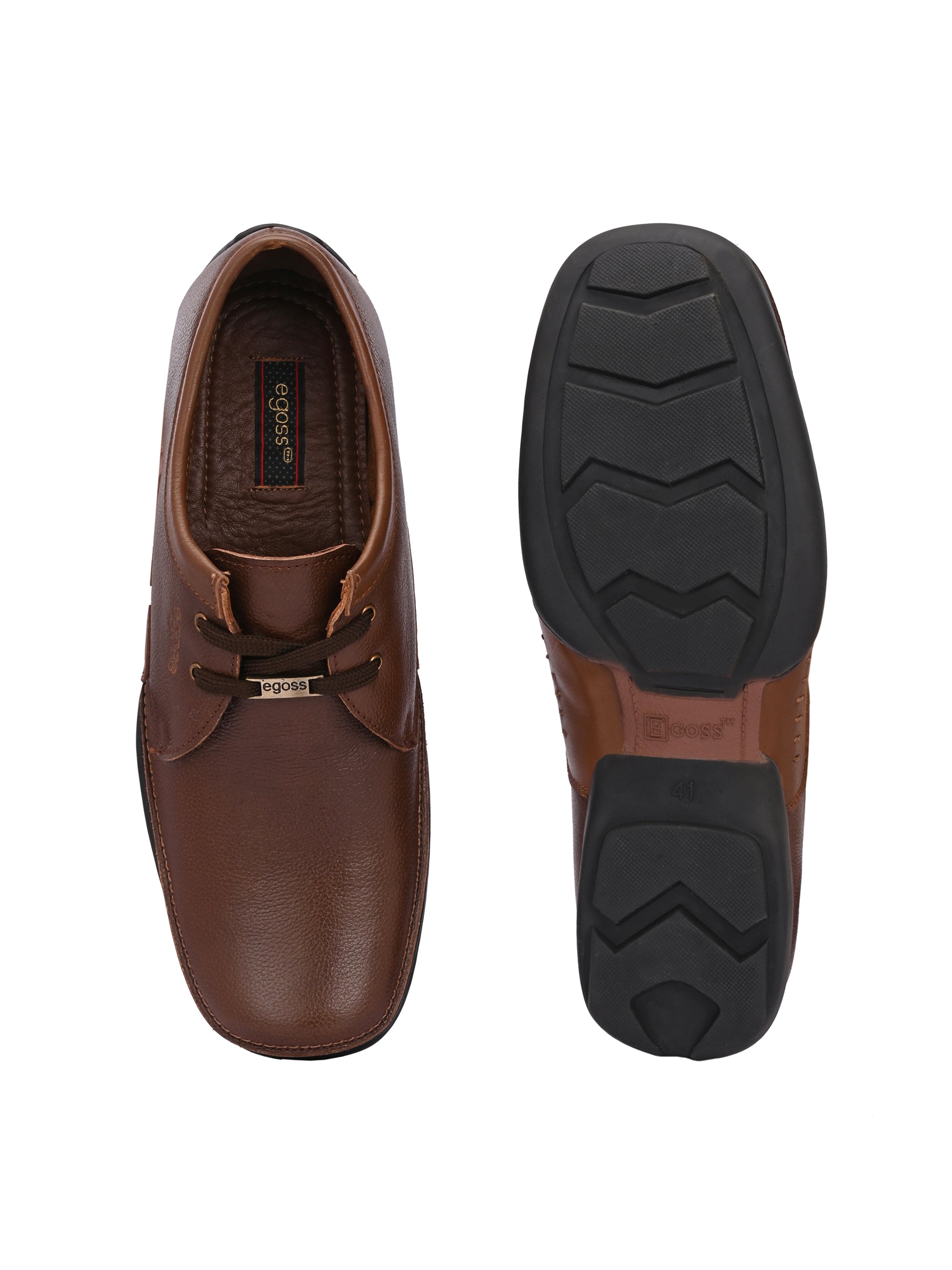 Egoss Casual Derby Lace Up Leather Shoes For Men