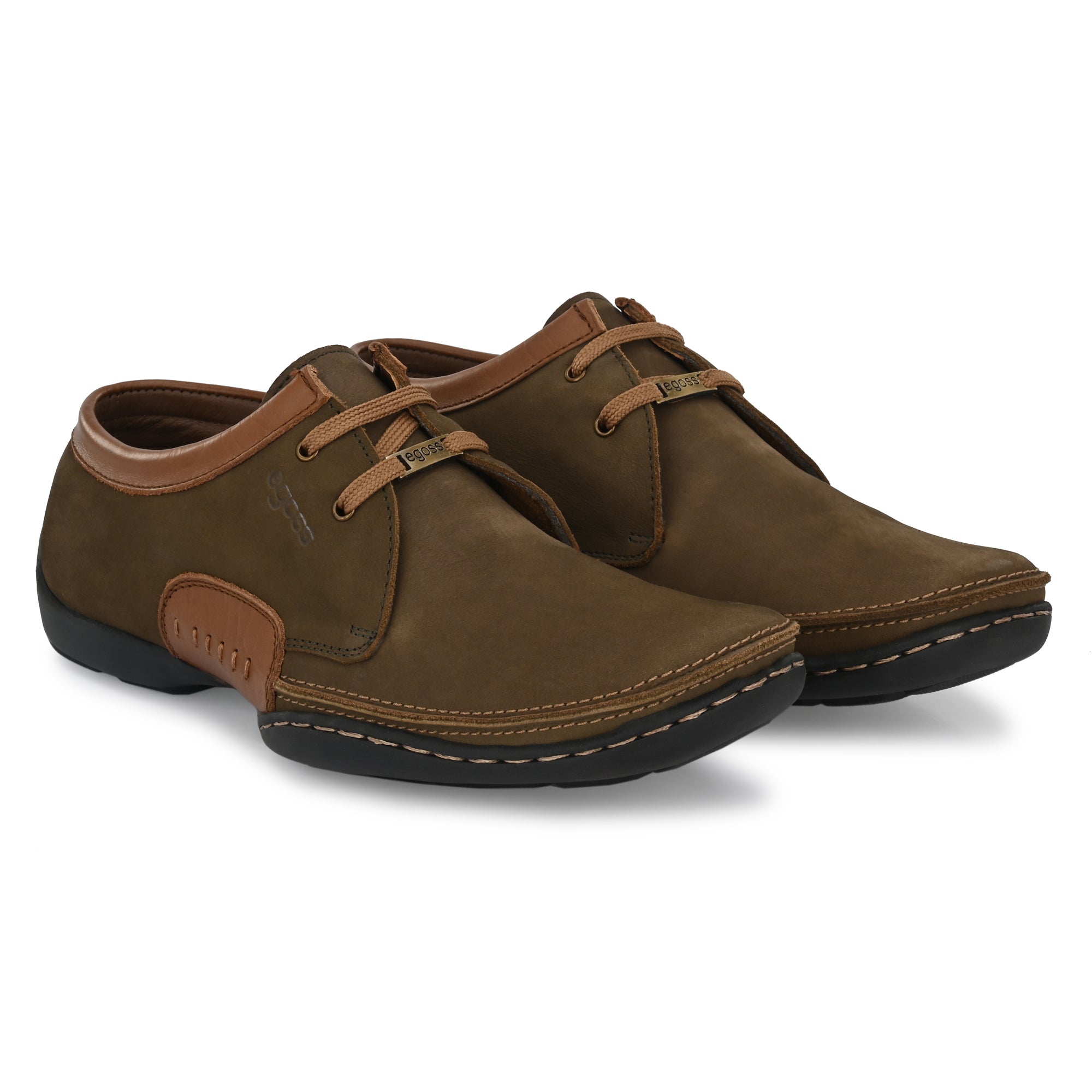 Egoss Casual Derby Lace Up Leather Shoes For Men