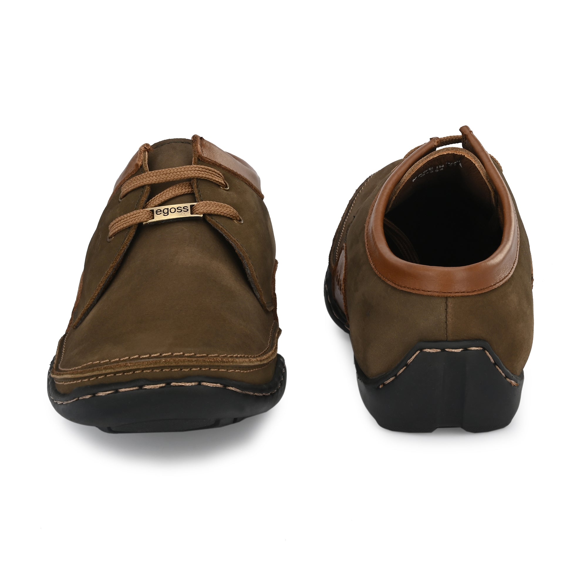 Egoss Casual Derby Lace Up Leather Shoes For Men