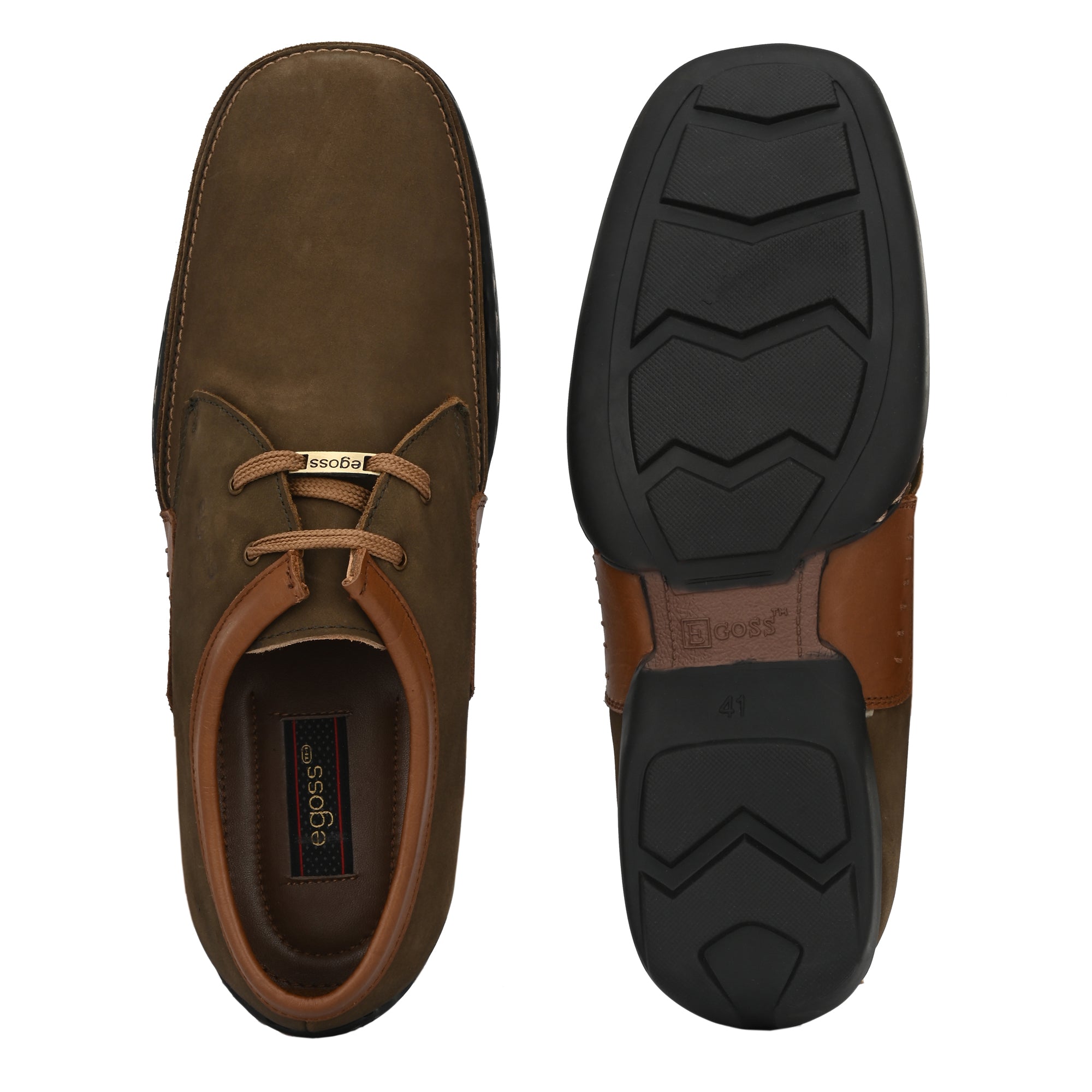 Egoss Casual Derby Lace Up Leather Shoes For Men