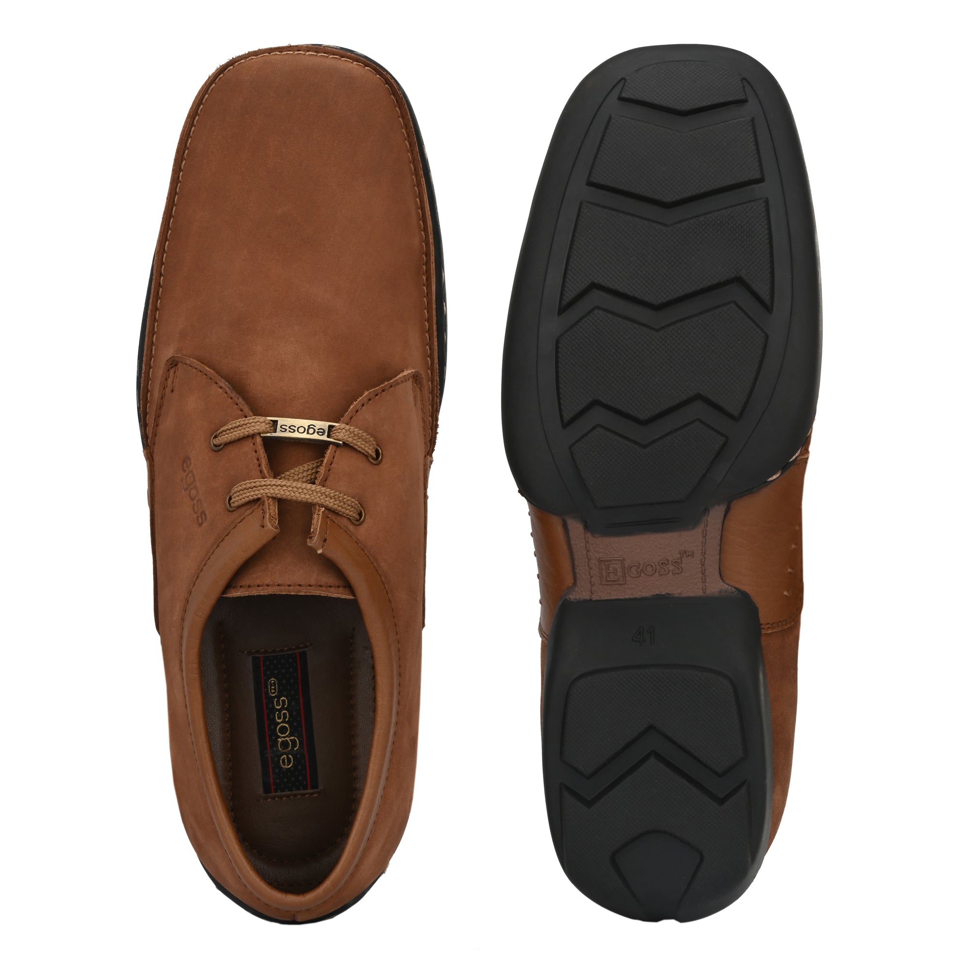 Egoss Casual Derby Lace Up Leather Shoes For Men