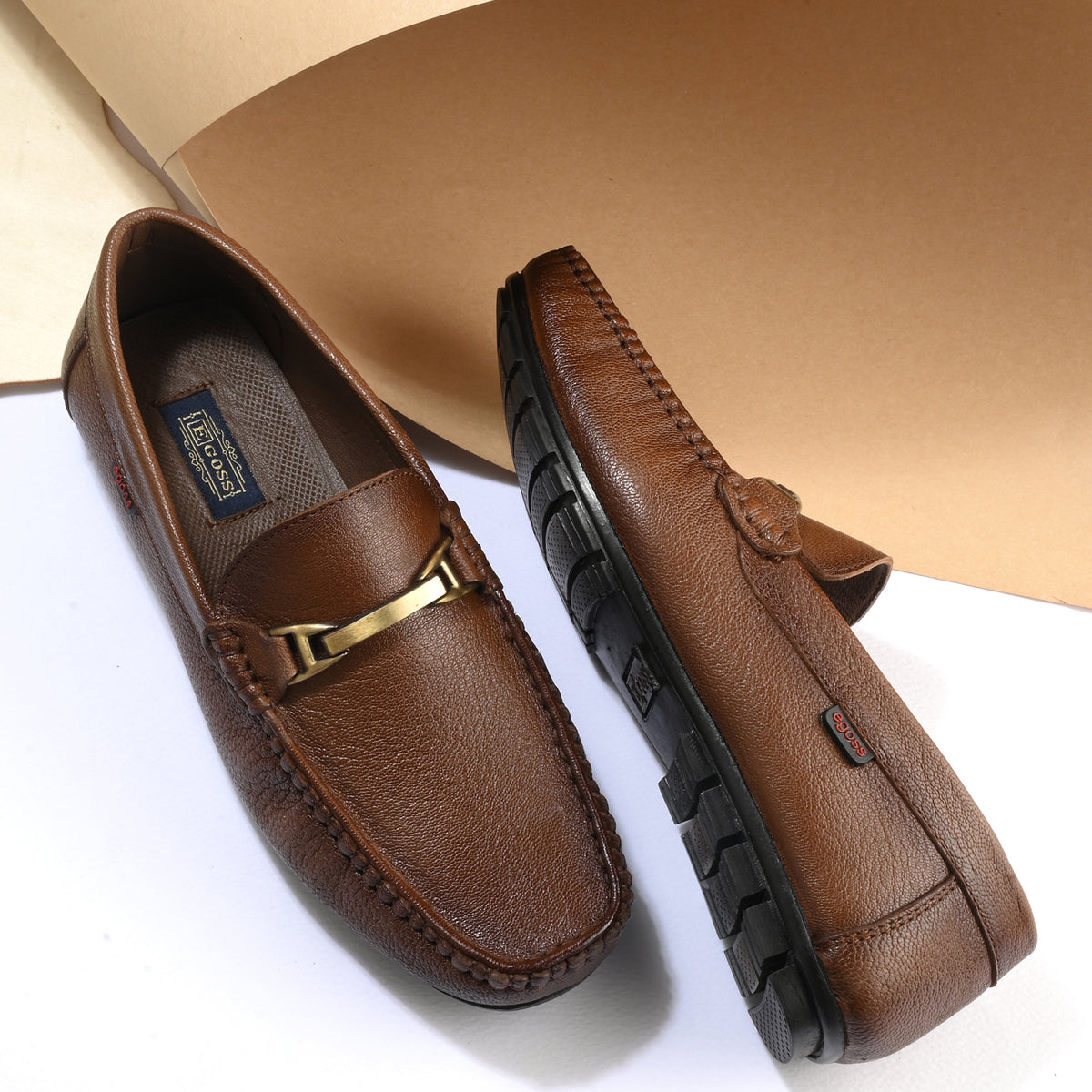 Egoss Casual Leather Loafers Shoes For Men - Main Image