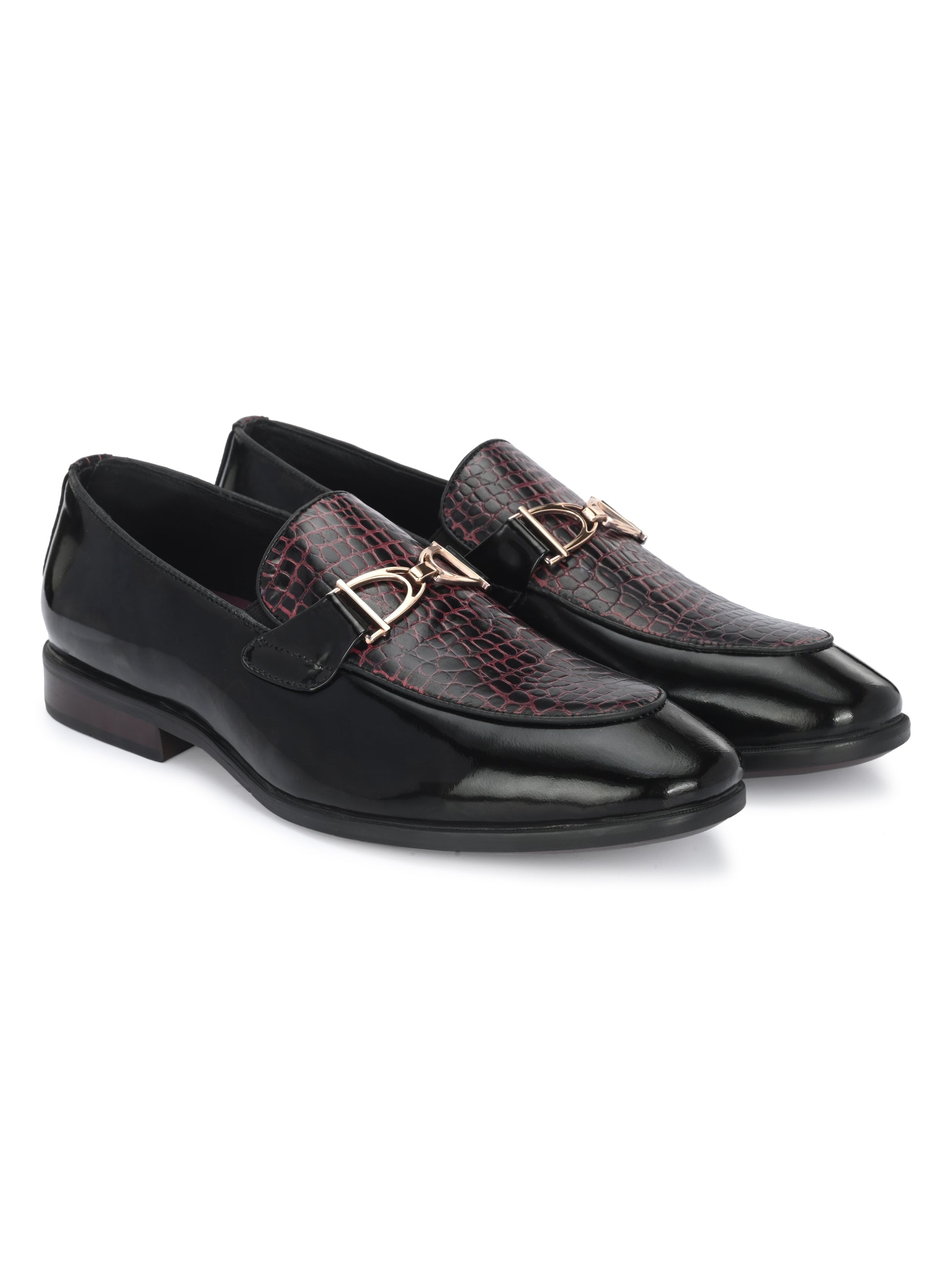 Egoss Platinum Buckled Loafers For Men