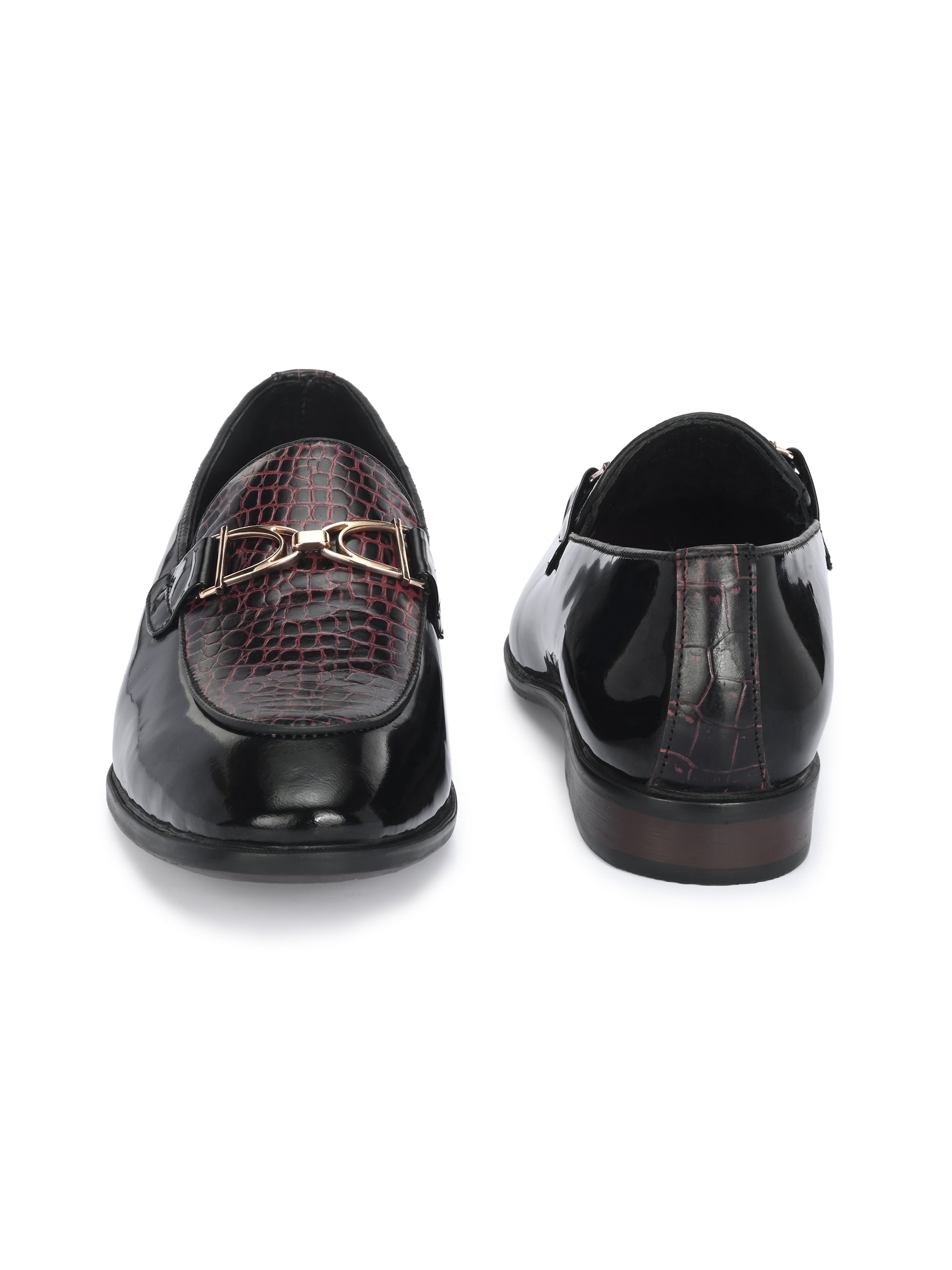 Egoss Platinum Buckled Loafers For Men