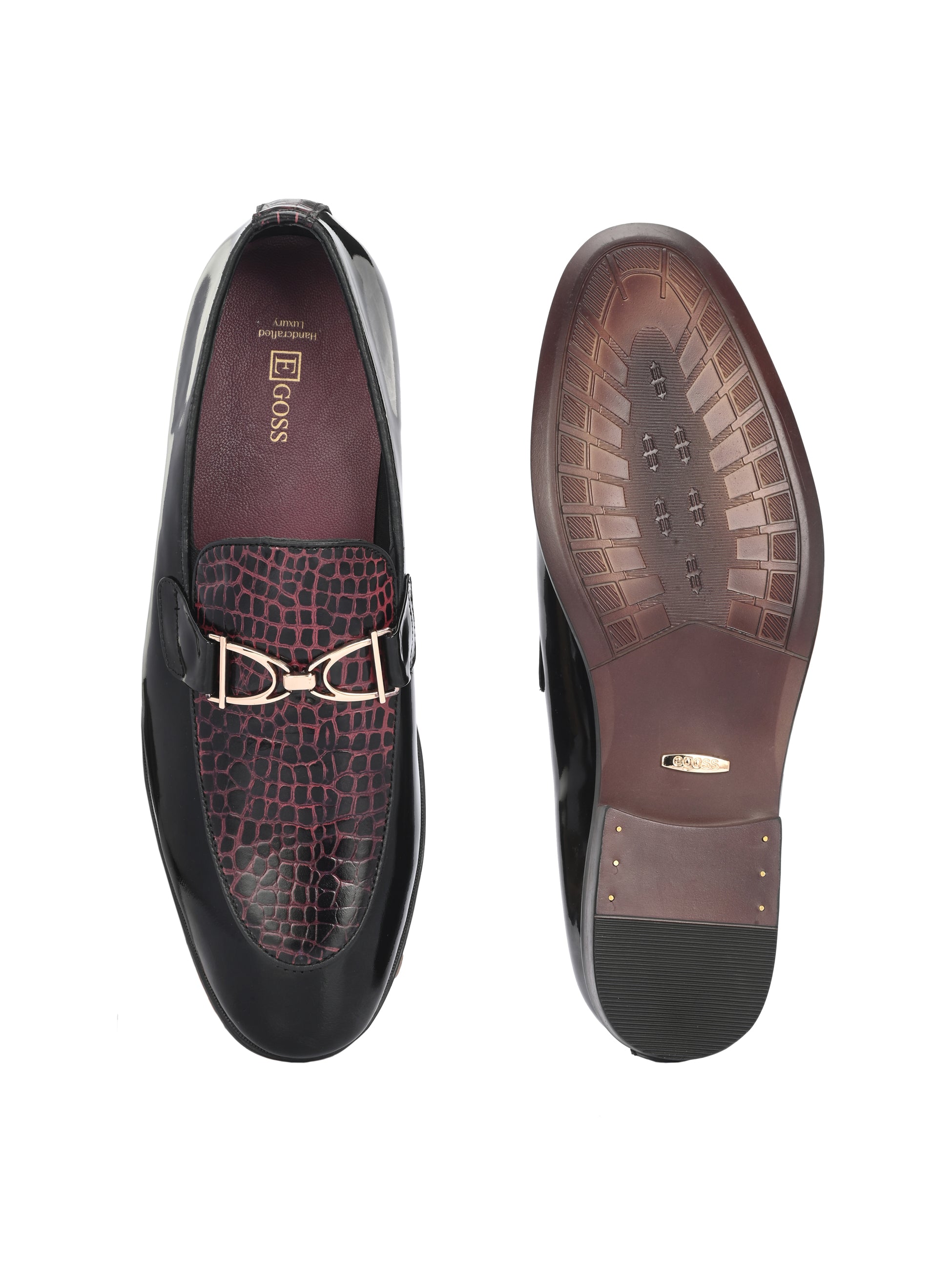 Egoss Platinum Buckled Loafers For Men