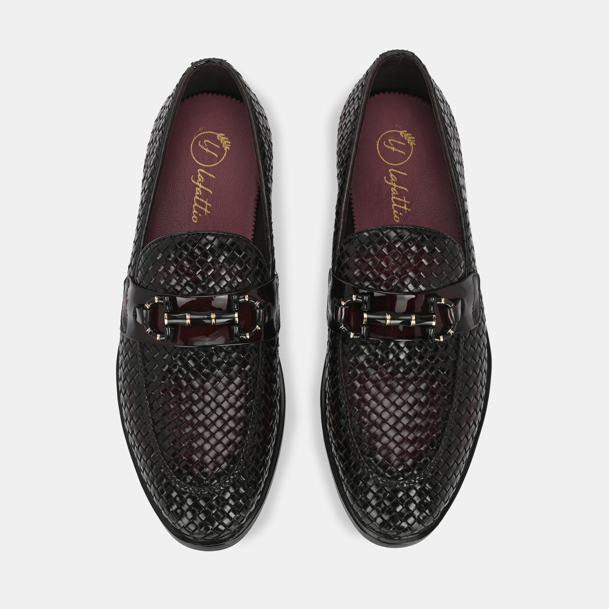 Hand-Woven Buckled Loafers by Lafattio