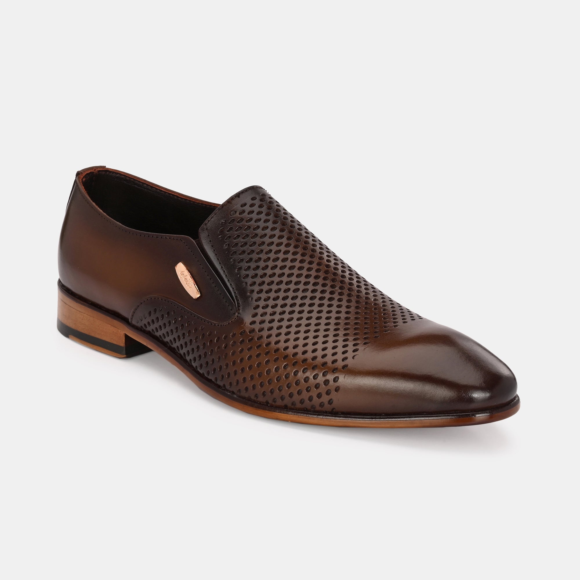 Brown Perforated Moccasins by Lafattio