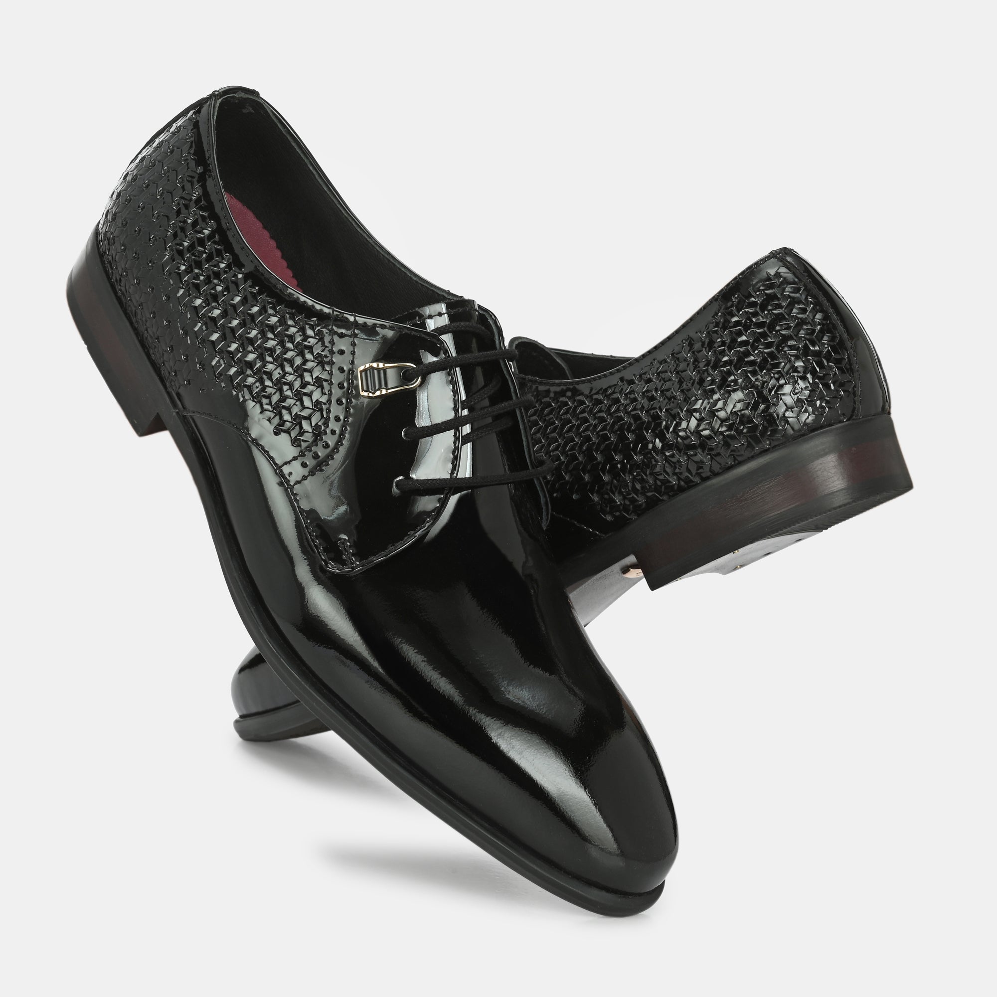 Luxury shoes for men - Balenciaga black patent leather Derbies