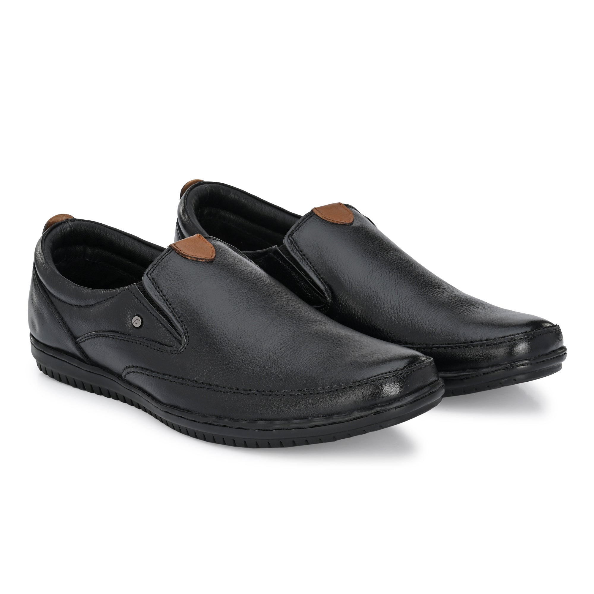 Leather slip on shoes by Egoss