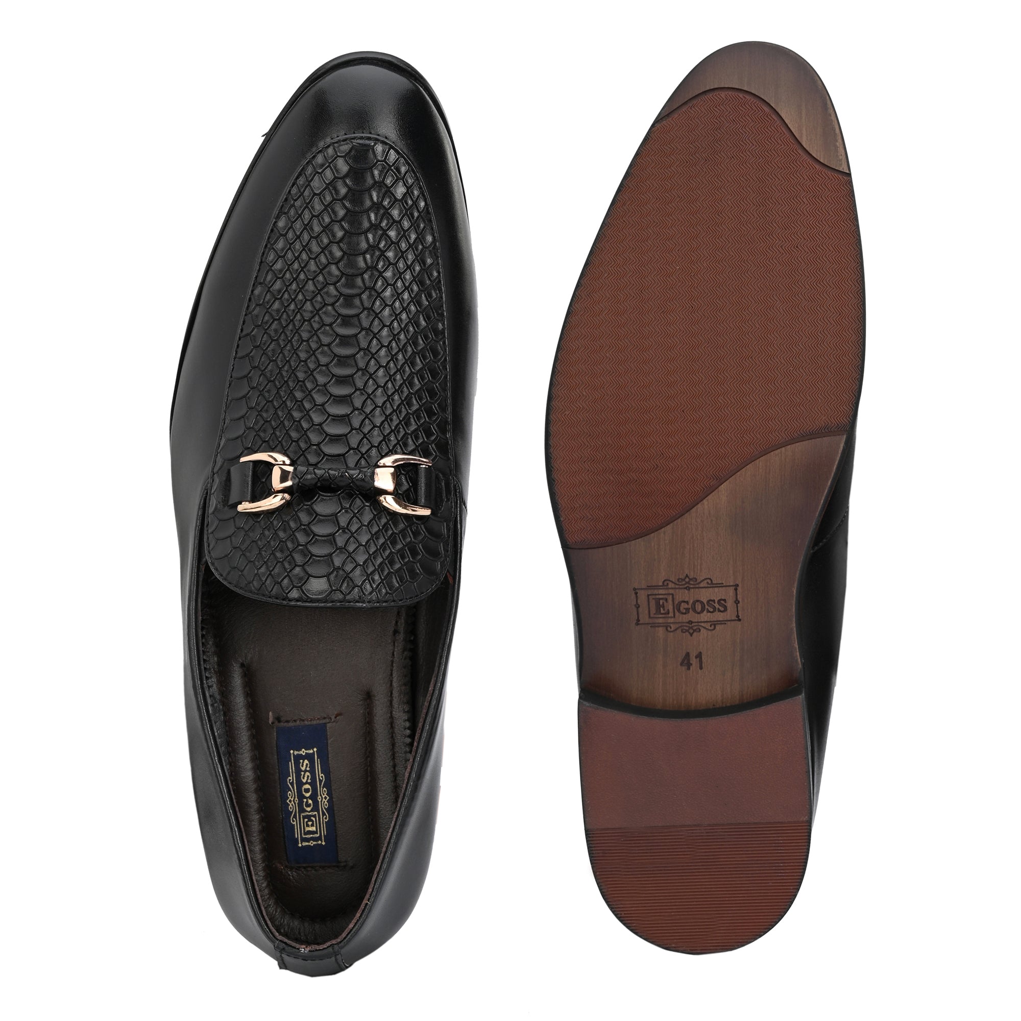 Egoss Imprinted Buckled Loafers For Men