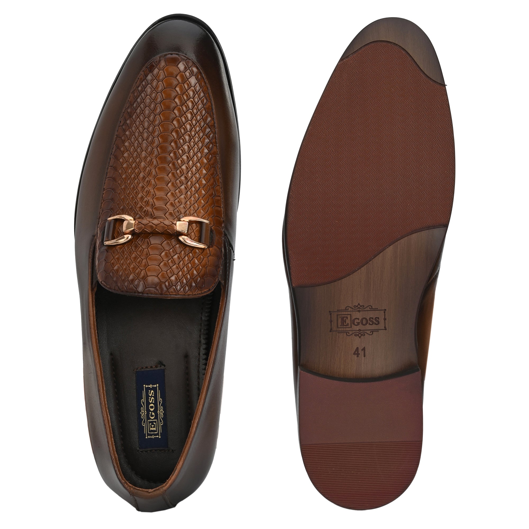 Egoss Imprinted Buckled Loafers For Men