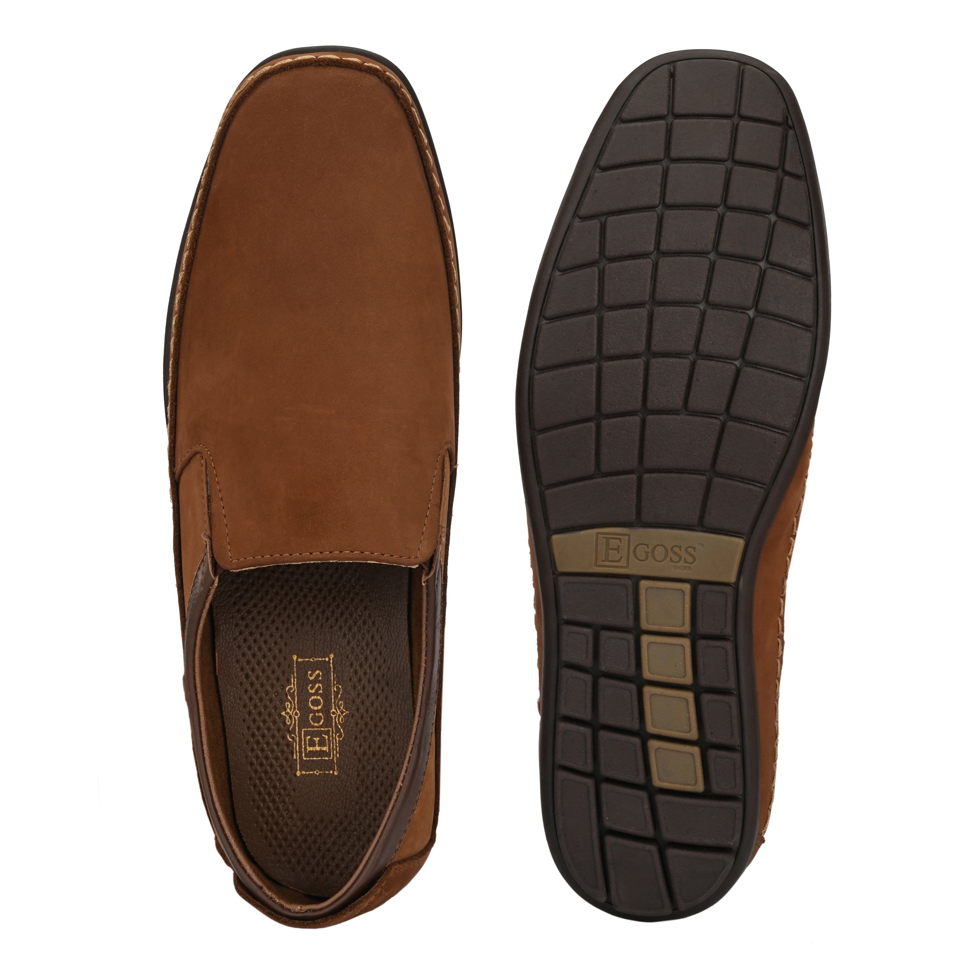 Egoss Leather Casual Slip On Shoes For Men