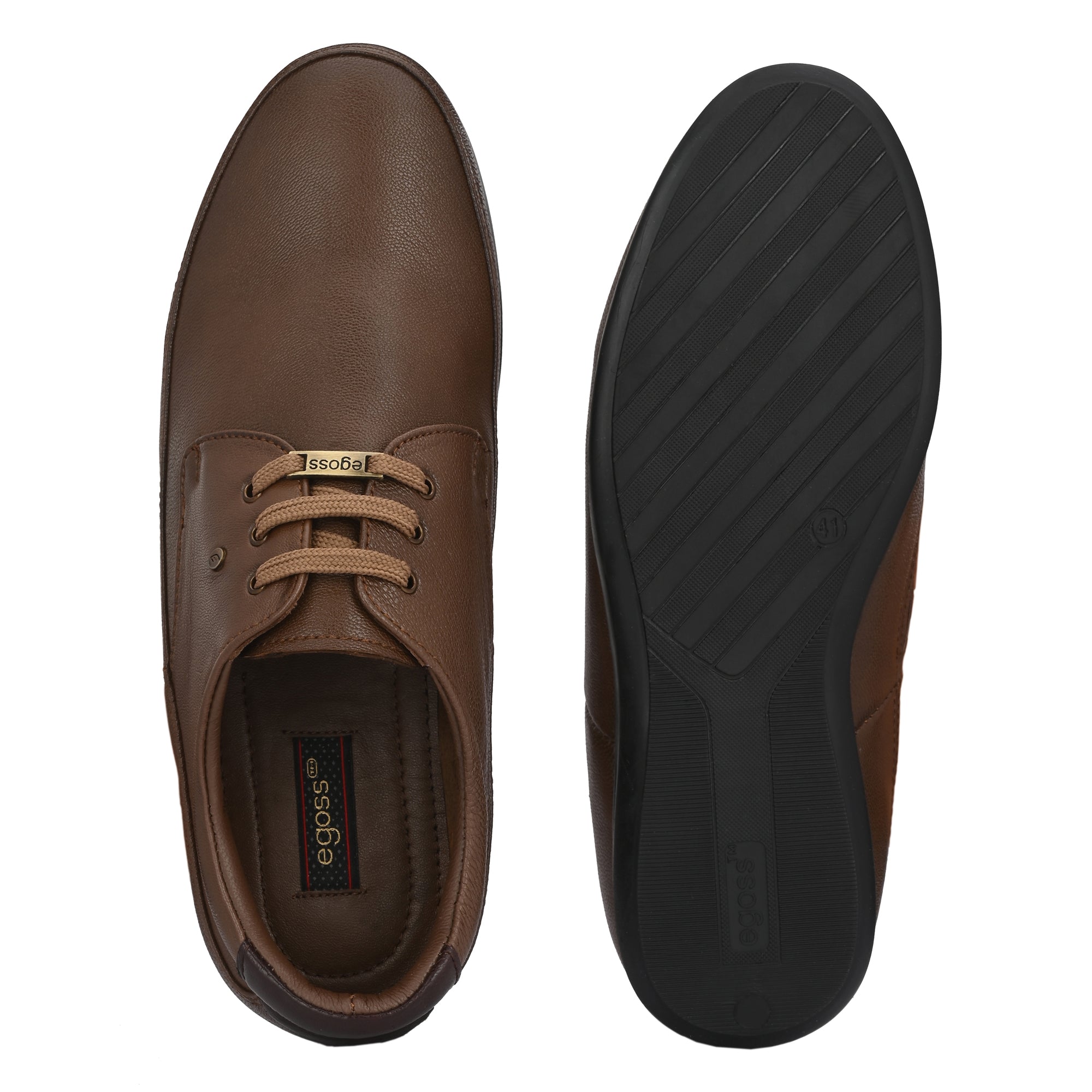 Egoss Leather Casual Lace-Up Shoes For Men
