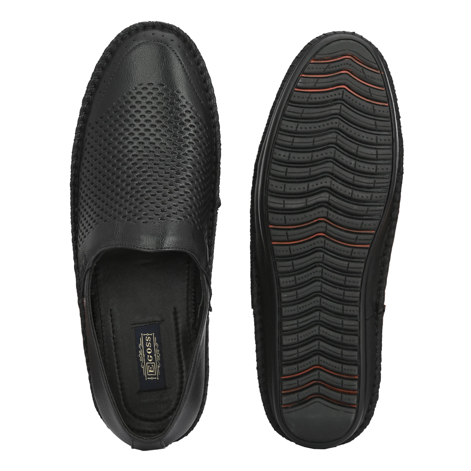 Egoss Leather Casual Slip On Shoes For Men