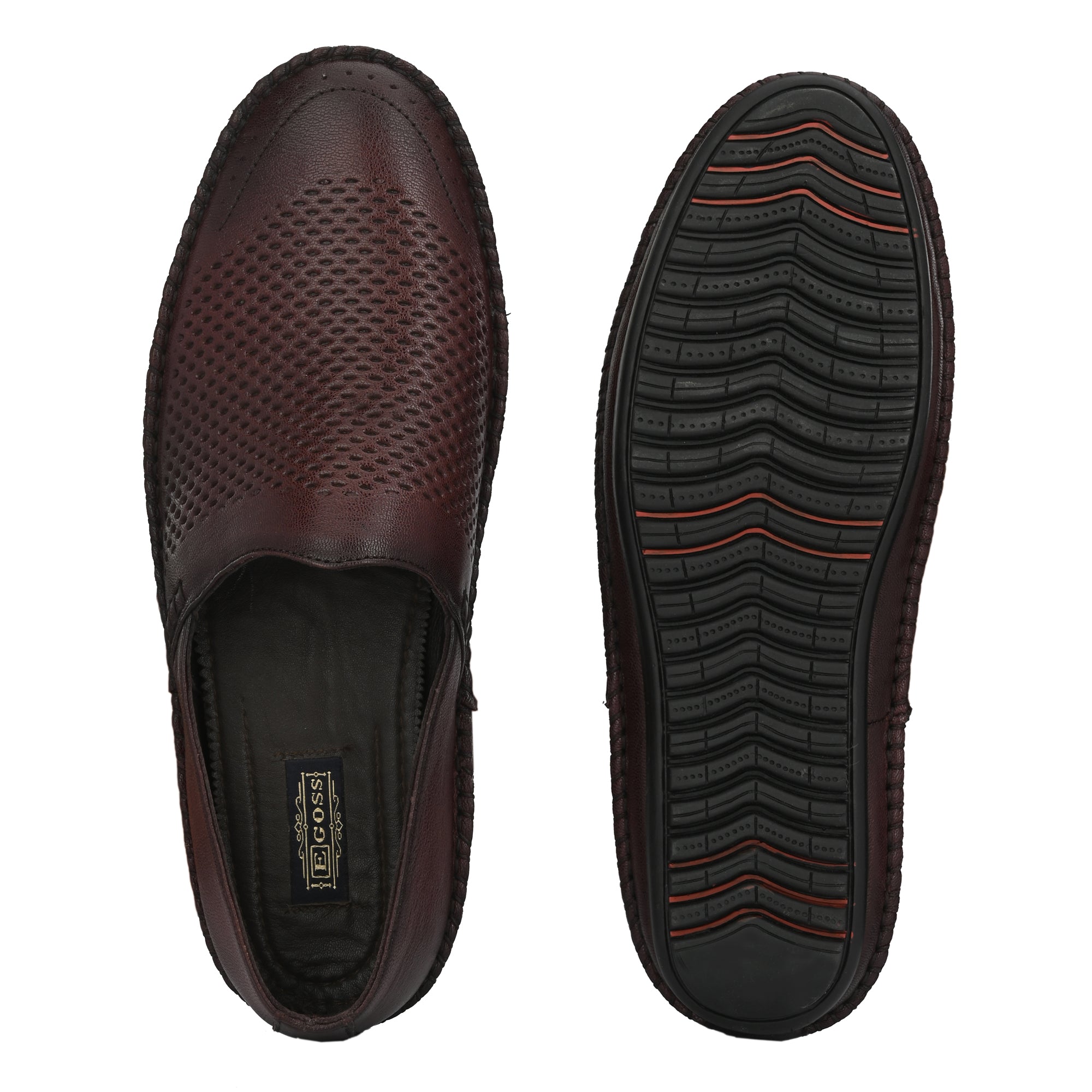 Egoss Leather Casual Slip On Shoes For Men