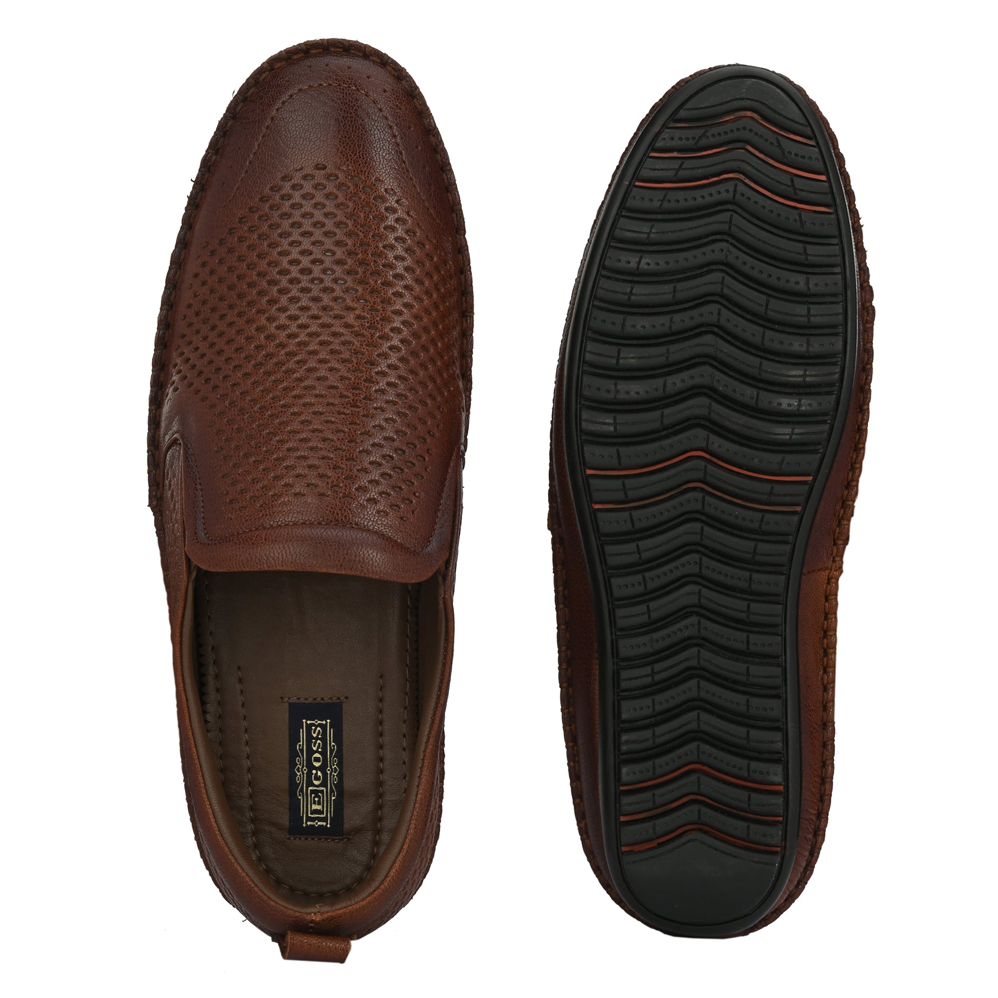 Egoss Leather Casual Slip On Shoes For Men