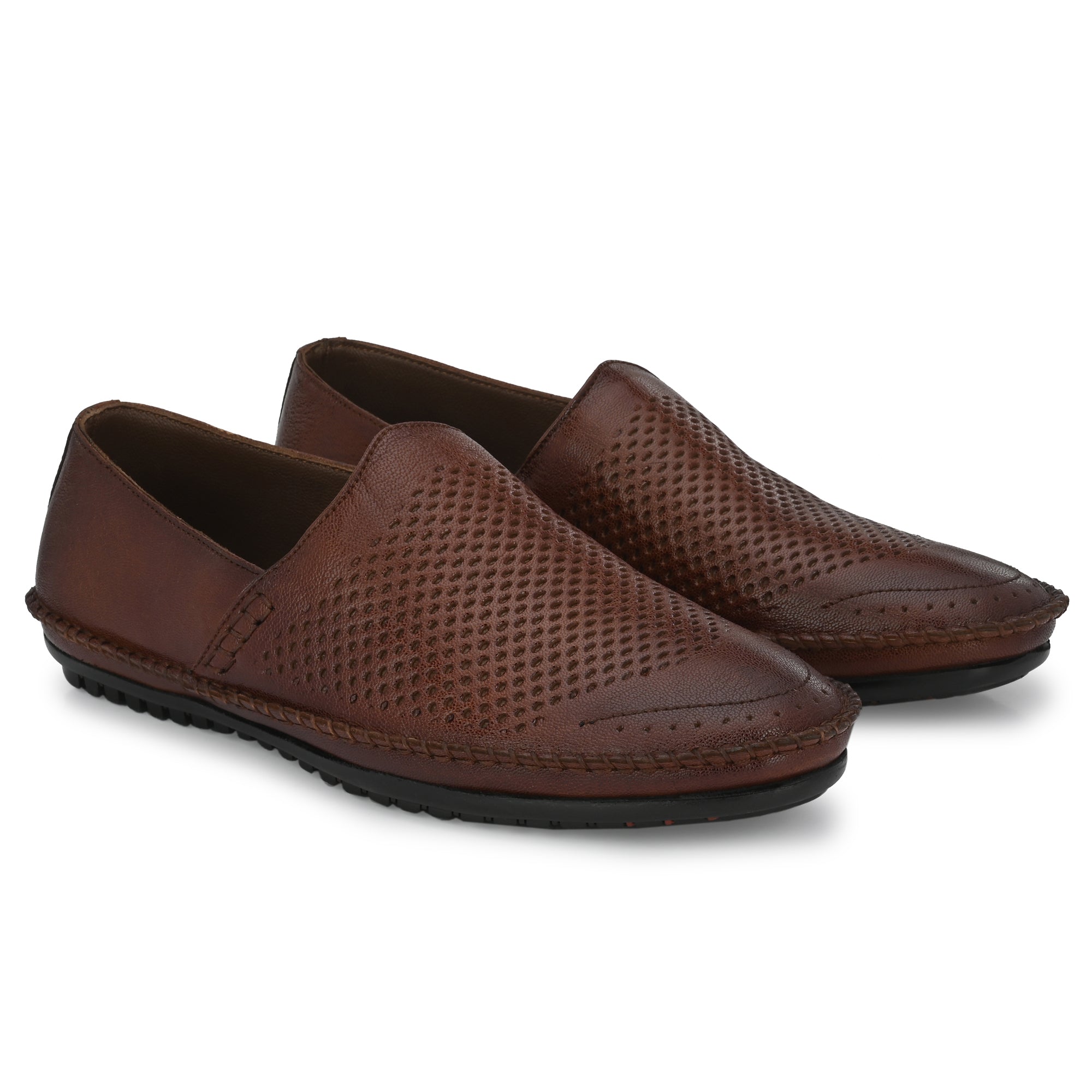 Egoss Leather Casual Slip On Shoes For Men