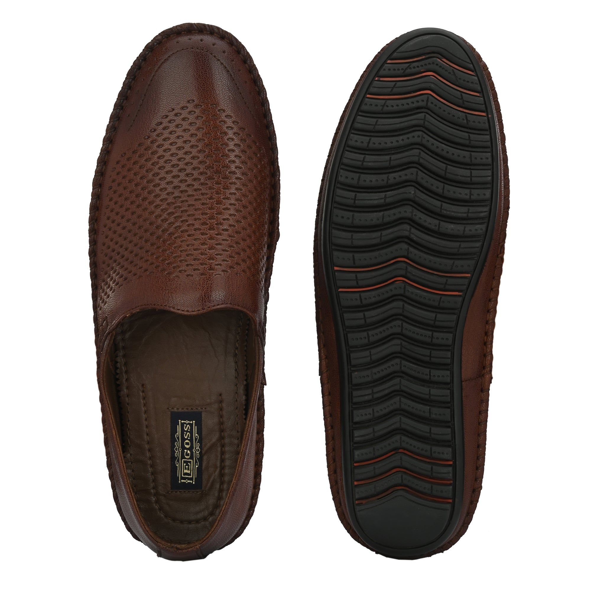 Egoss Leather Casual Slip On Shoes For Men