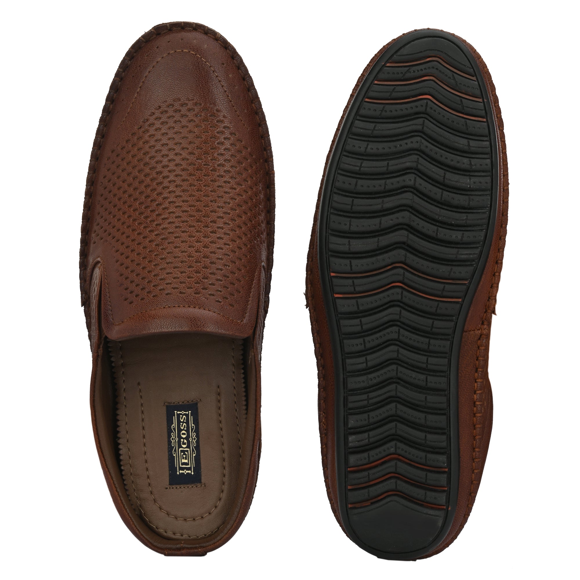 Egoss Leather Casual Slip On Shoes For Men