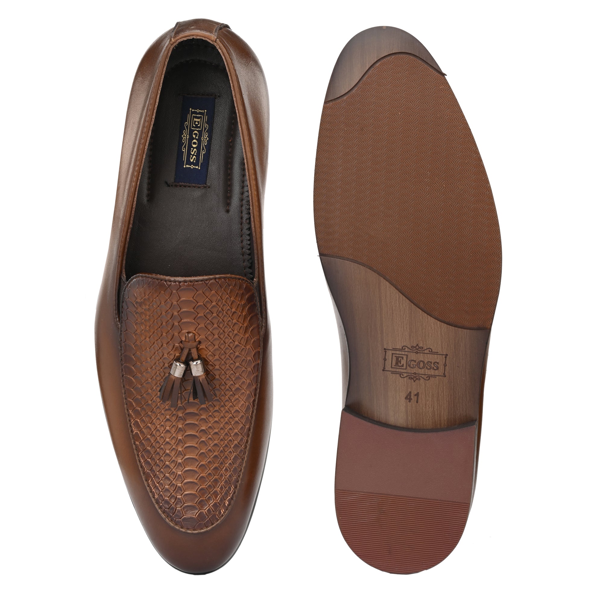 Imprinted Tassel Formal Loafers For Men