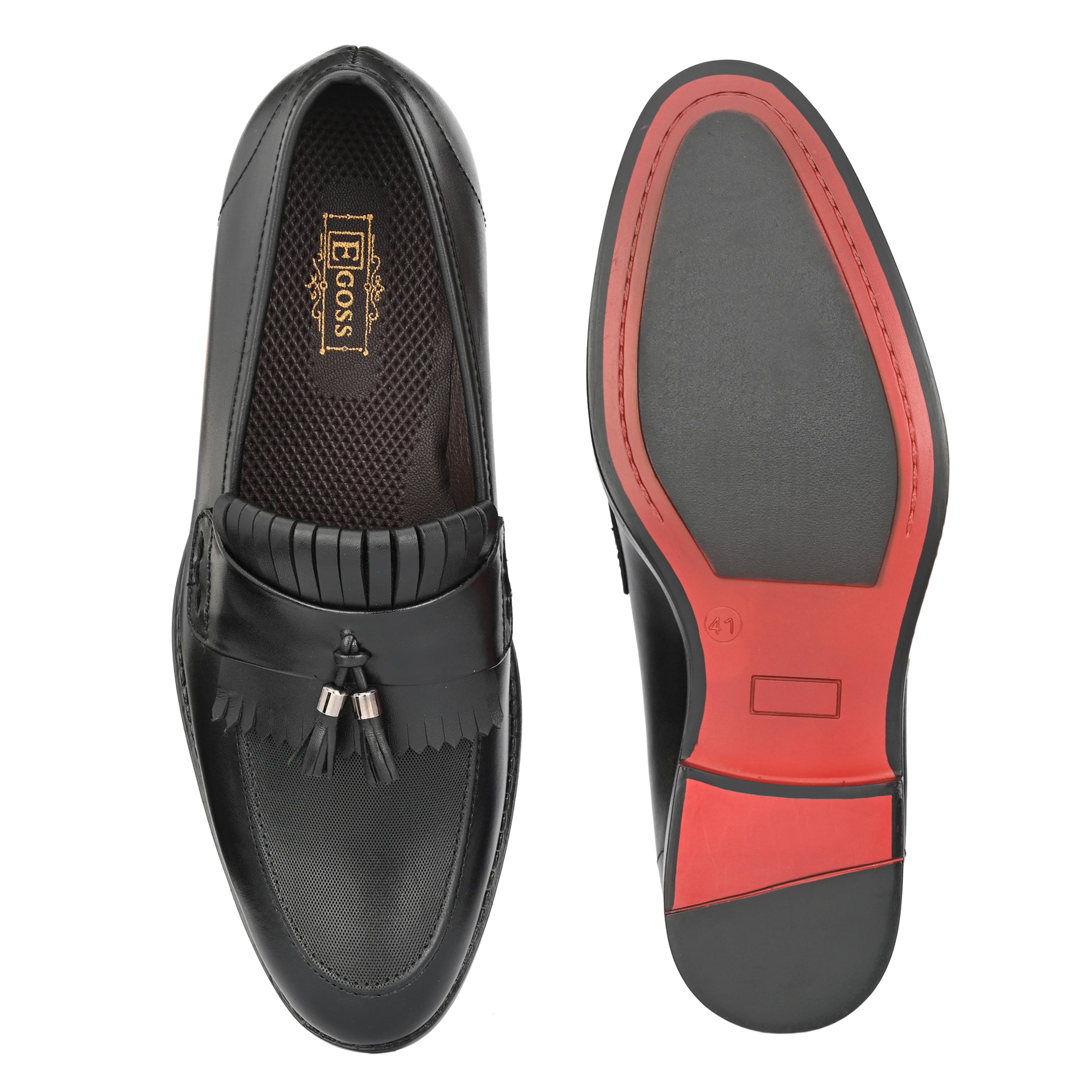 Tassled Formal Penny Loafers For Men with Textured Top