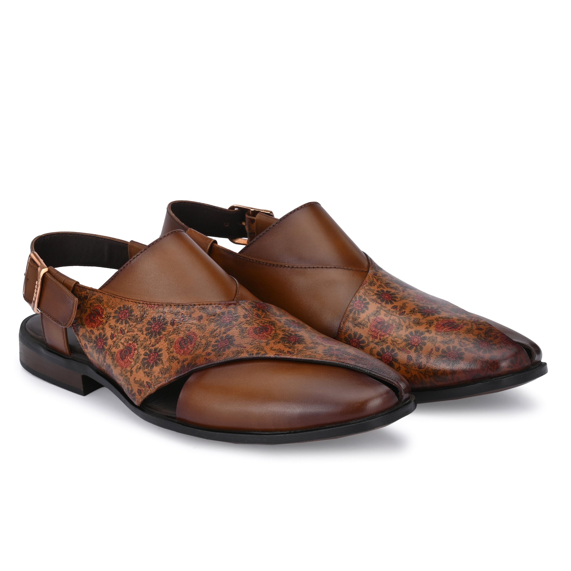 Amazon.com | Handmade Pure Leather Made Men Brown Sandals Peshawari  Charsadda Kaptaan Chappal (Medium, Numeric_12) | Sandals