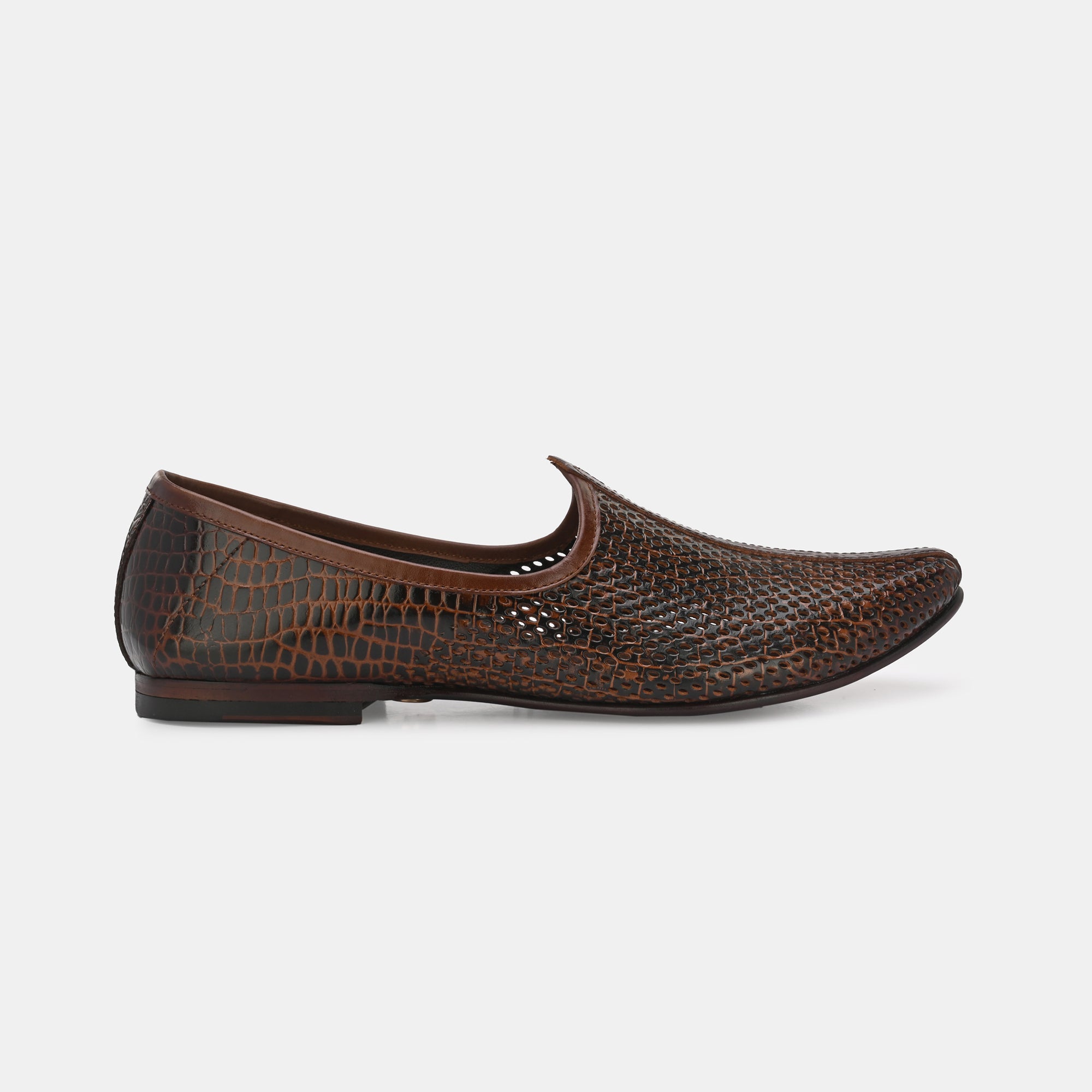 Textured Brown Malaga Jooti by Lafattio