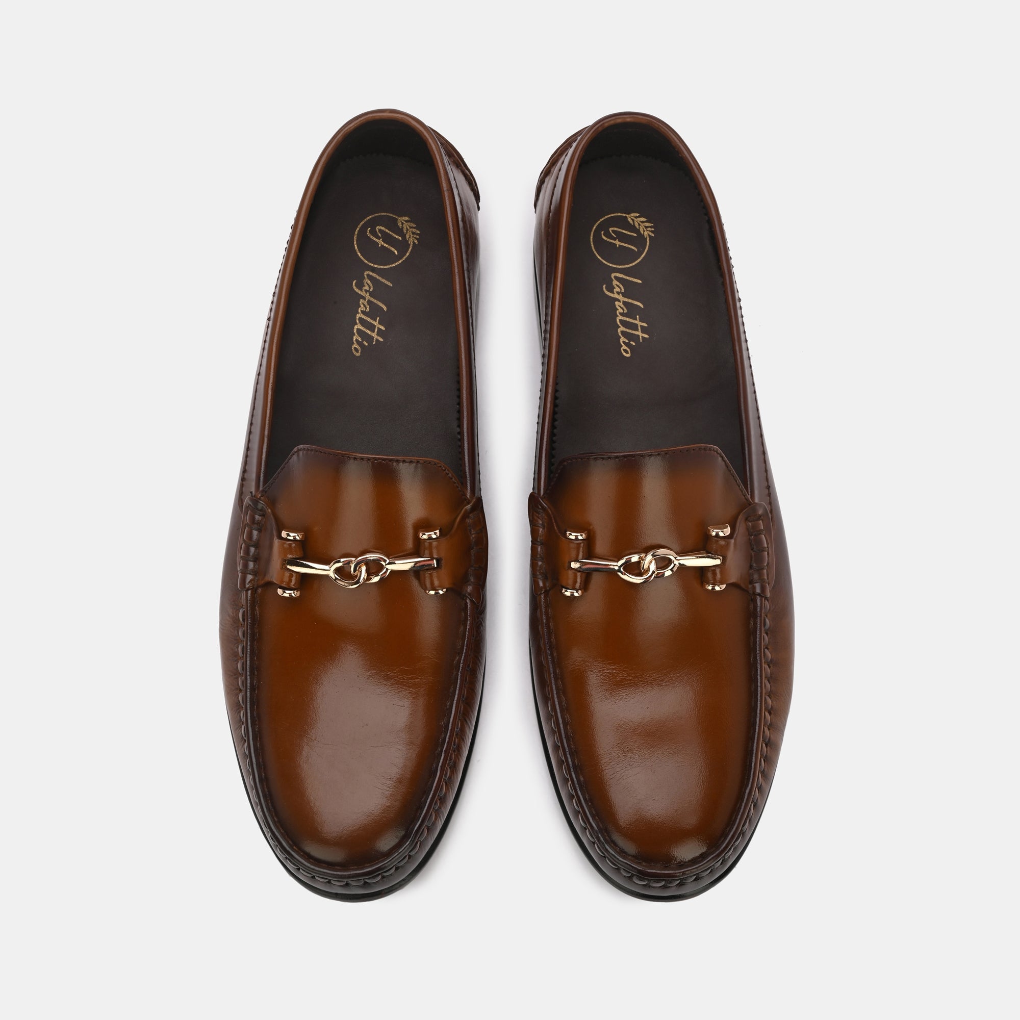 Tan Buckled Loafers by Lafattio