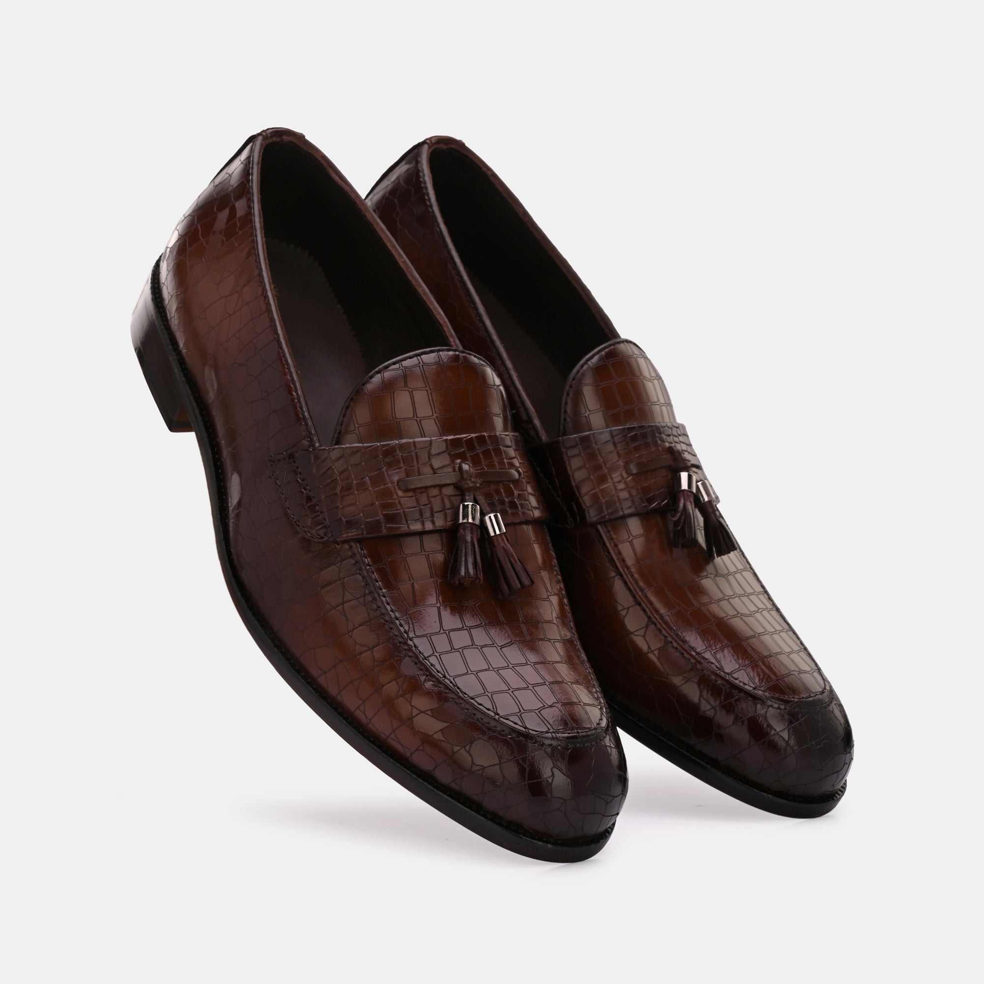 Cherry Laser Engraved Tassel Loafers by Lafattio