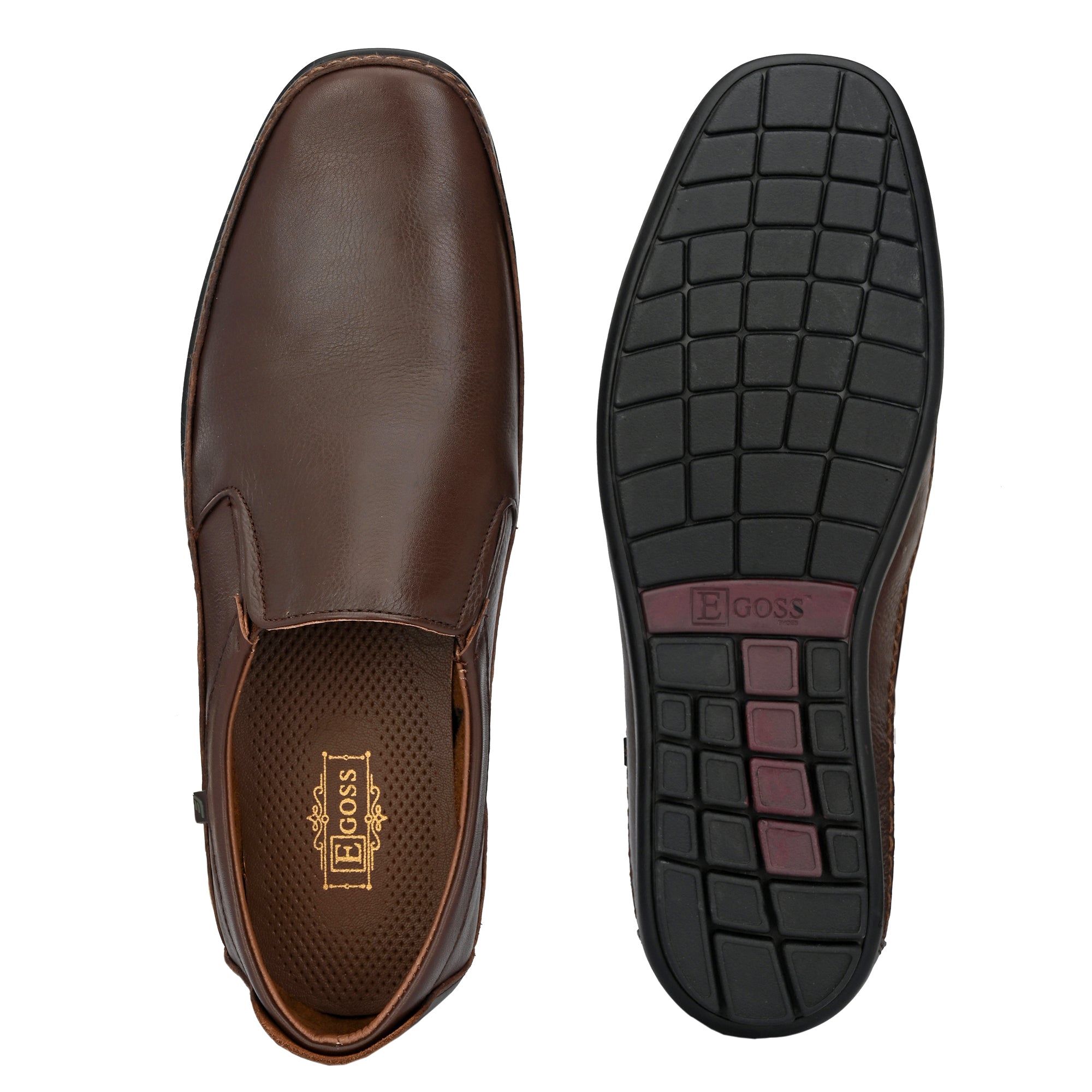 Egoss Leather Casual Slip On Shoes For Men