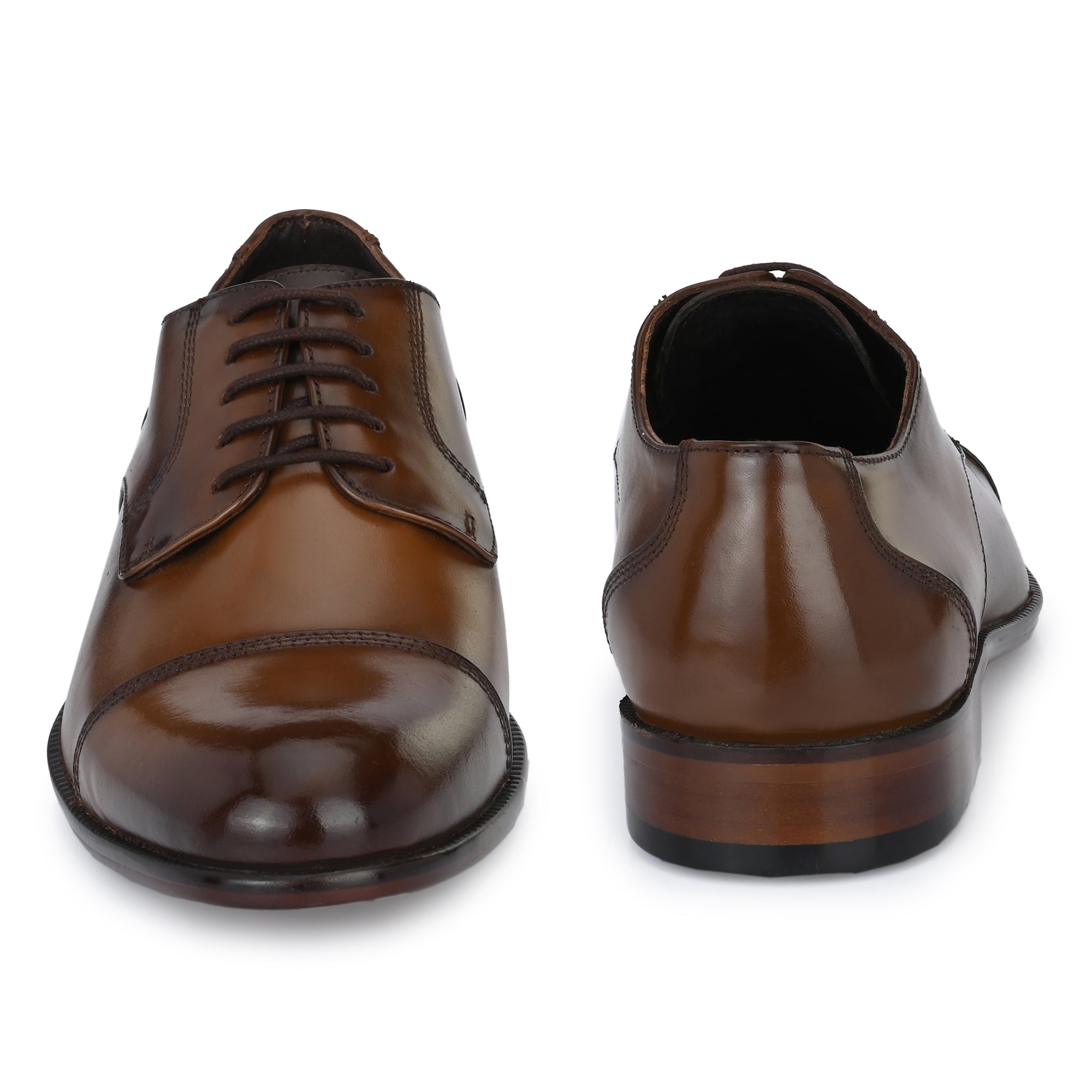 Tan Formal Lace-Up Shoes For Men