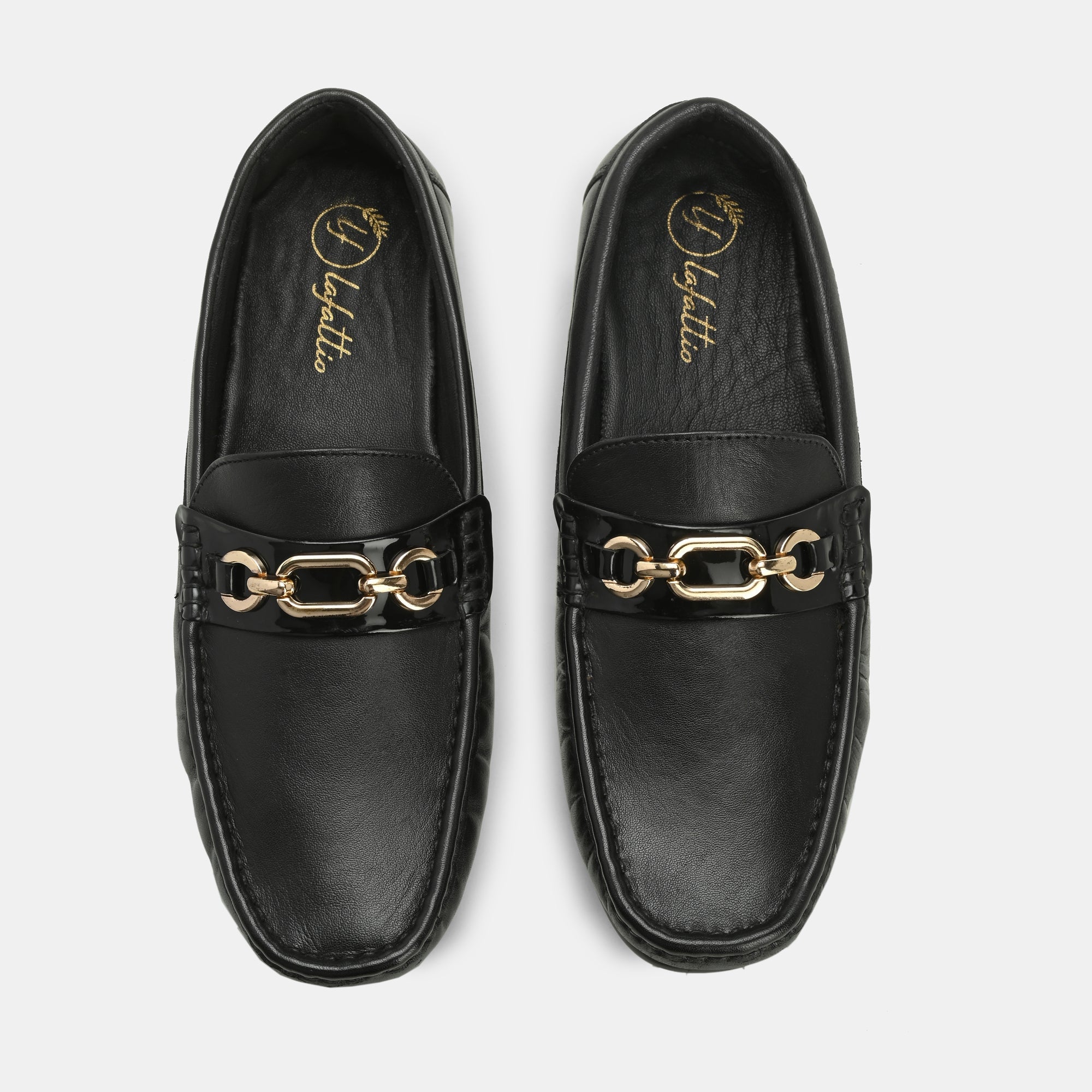 Black Buckled Loafers by Lafattio