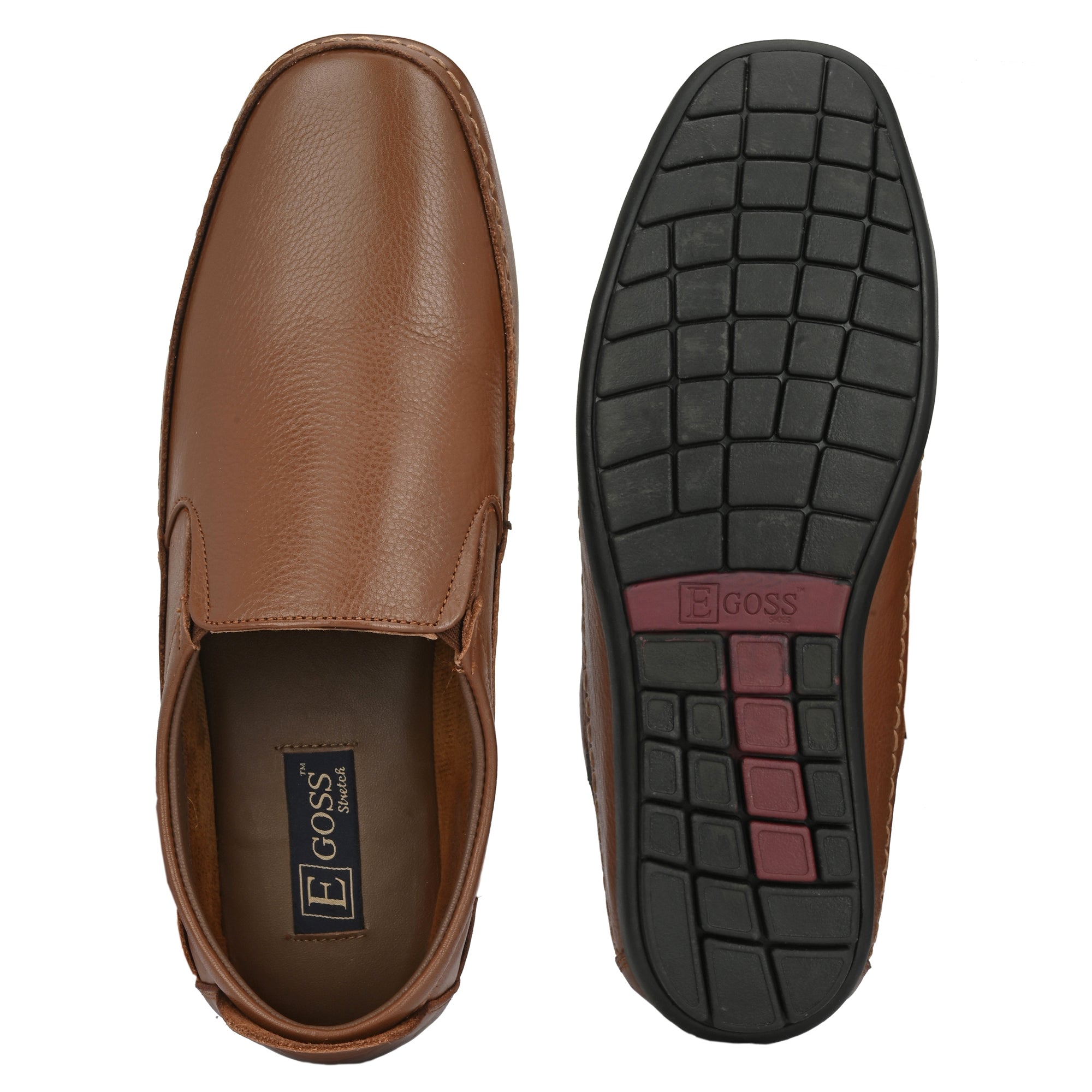 Egoss Leather Casual Slip On Shoes For Men